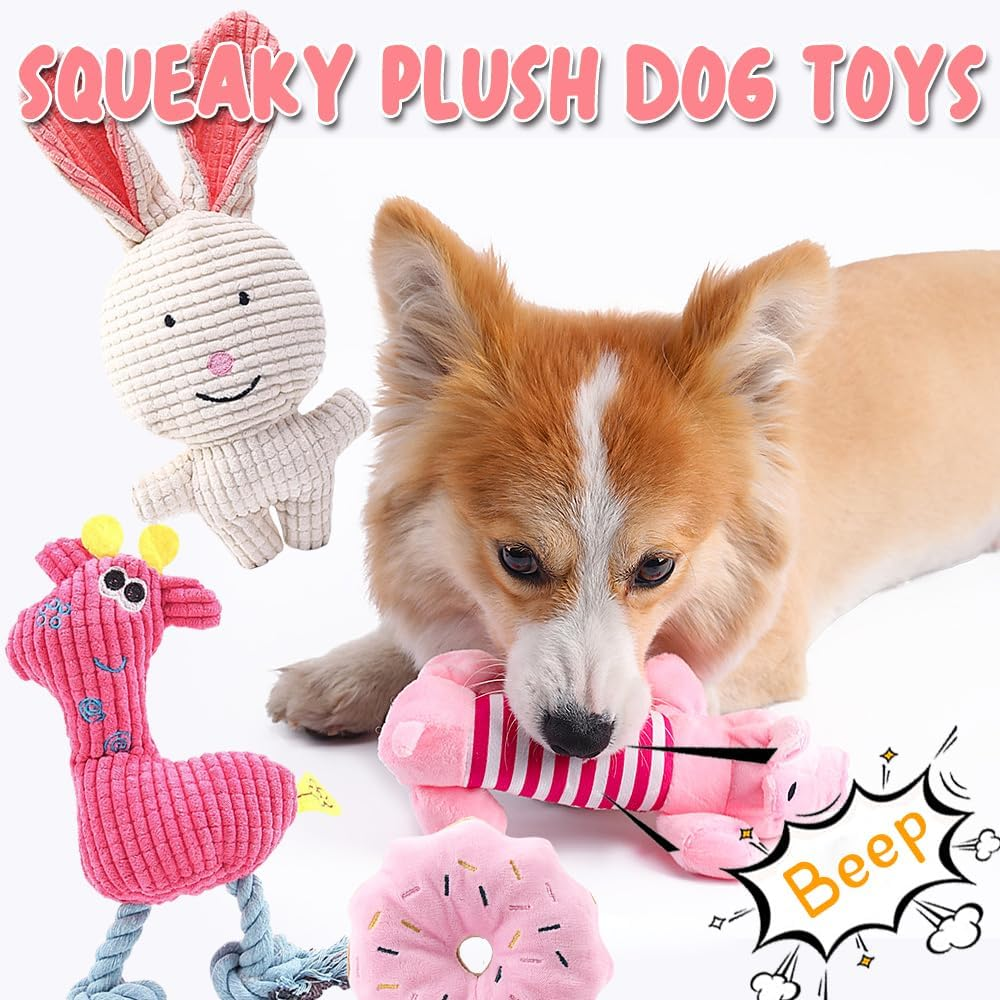 6Pcs Dog Toys for Small Dogs, Puppy Teething Toys from 8 Weeks, Puppy Chew Toys, Plush Dog Toys Set for Small Medium Dogs image number 2