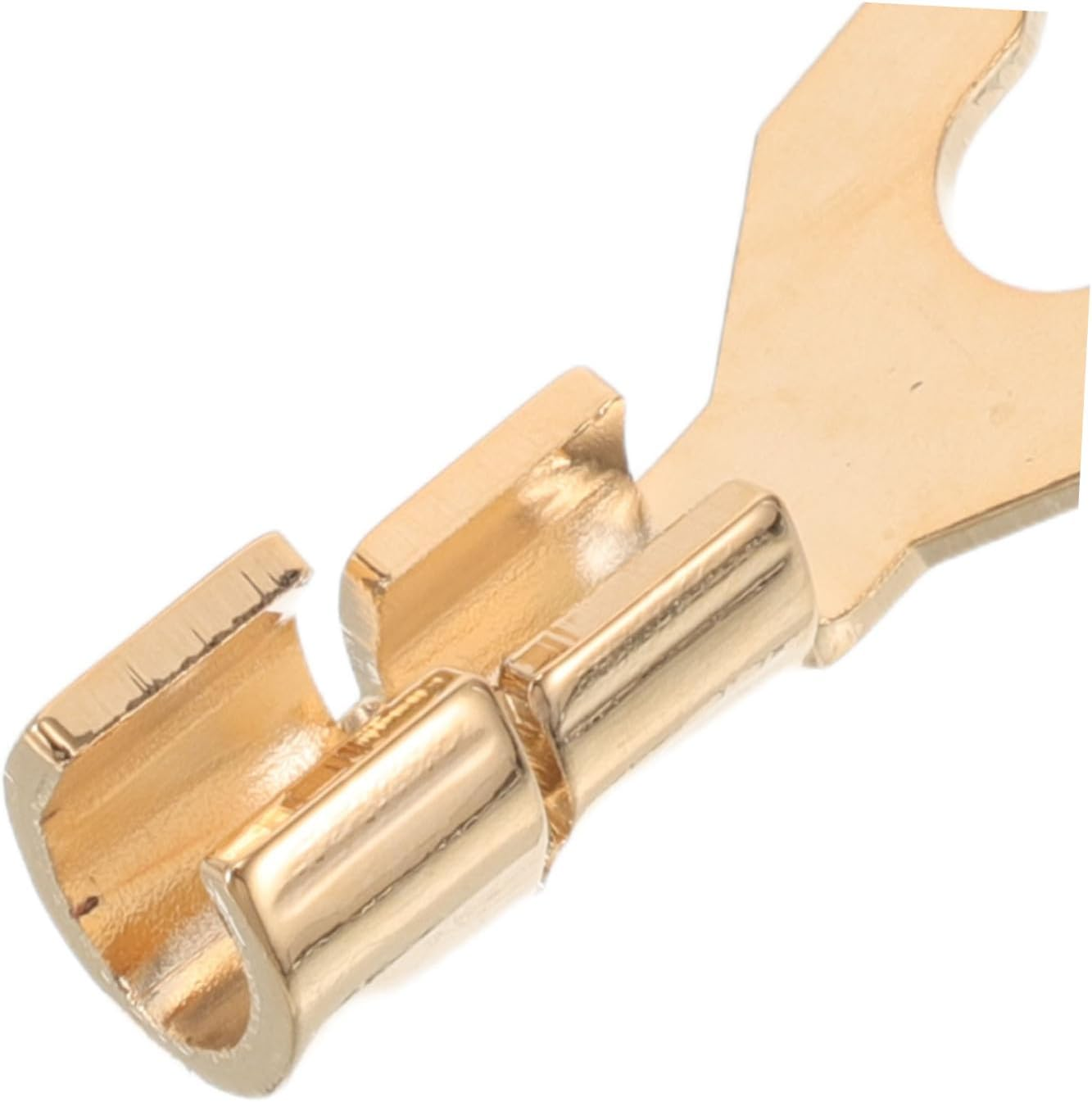 MERRYHAPY 2Pcs Gold Plated Speaker Spade Connectors Angled Hifi Banana Plugs for Secure Audio Amplifier Home Theater Recording Studio Wire Terminals Stable Design image number 5