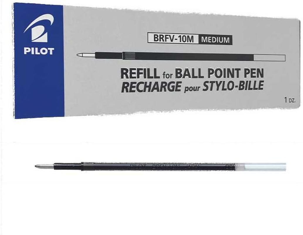 Pilot 1.0Mm Medium Ballpoint Refill for Acroball/Acroball Deluxe, Black (BRFV-10M-B) - Pack of 12 image number 2