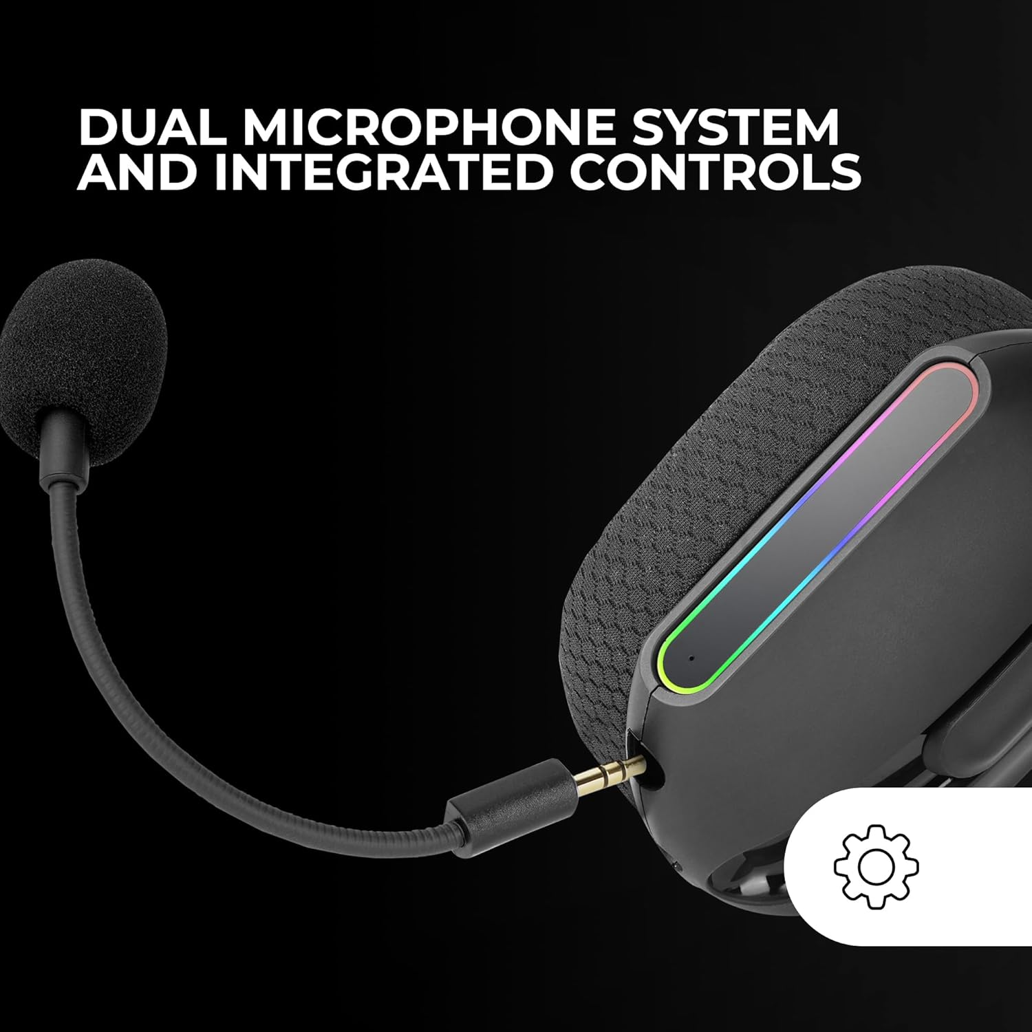 MARSGAMING MHW-PRO Wireless Gaming Headset ARGB Flow, 3D Surround Sound 7.1, Bluetooth 5.3 + 2.4Ghz + 3.5 Mm Jack, Ultralight Ergonomic Design, Dual Microphone, Multiplatform, Black image number 5