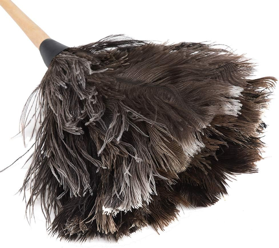 Duster, Handmade Washable Non-Electrostatic Ostrich Feather Wooden Handle Duster with Hanging Rope, Perfect for Cleaning TV, Book Shelf, Car image number 2