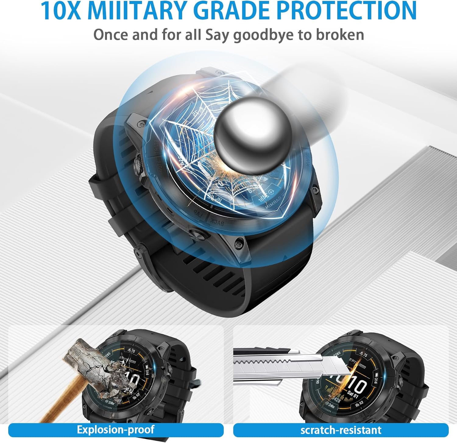 Diruite Pack of 4 Screen Protectors for Garmin Epix Pro 51 Mm Screen Protector, 9H Hardness HD Tempered Glass Anti-Scratch Screen Protector, 51 Mm image number 1