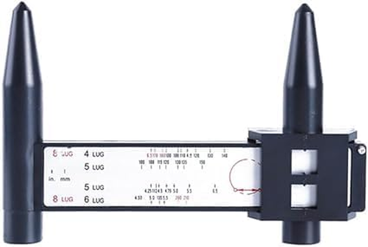 Shuoteng Car Wheel Rim Bolt Pattern Measuring Tool, 1Pc PCD Gauge Ruler Rim Car Wheel Bolt Pattern Measuring Gauge Tool, Car Pattern Sliding Measuring Tool PCD Ruler for 4 5 6 8 Lug image number 3