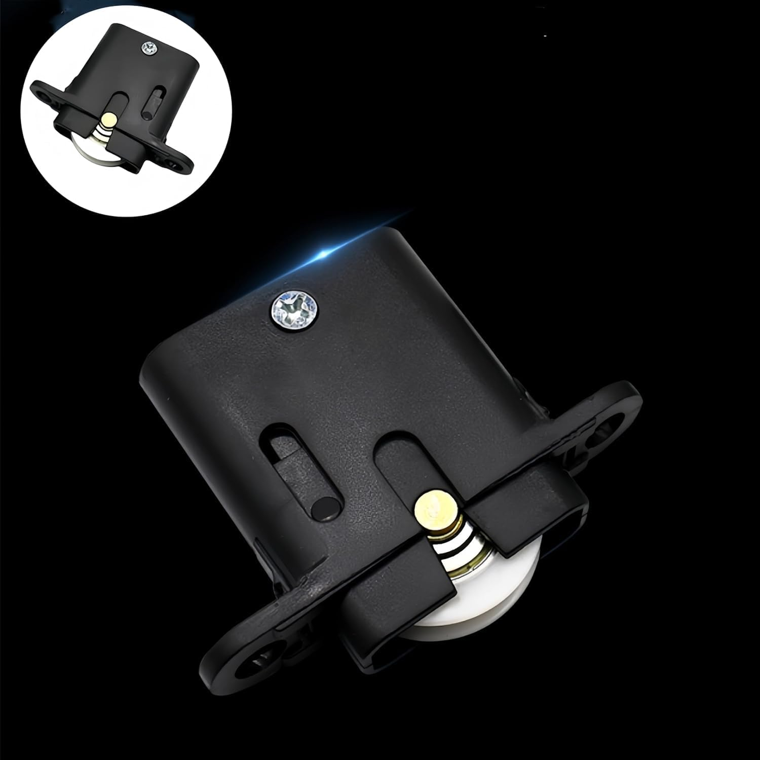 CAASFOOY 6 PCS Furniture Pulley Sliding, Furniture Door Roller Set, Security Screen Sliding Door Rollers Wheels Replacement Cabinet Pulley Accessories Hardware Supplies(Black) image number 2