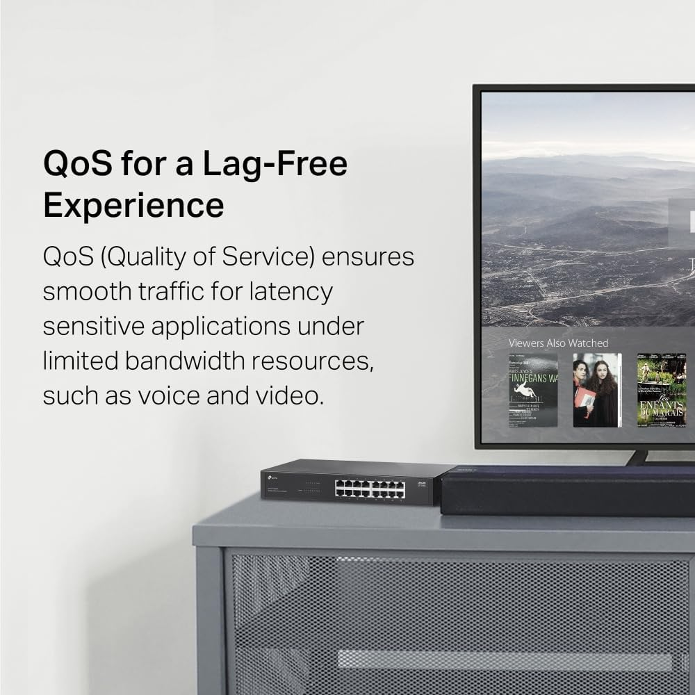 Tp-Link 16-Port Gigabit Desktop/Rackmount Switch, MAC Address Self-Learning, Auto MDI/MDIX, Auto Negotiation, Qos, Fanless Design, Energy-Efficient Technology, Plug & Play, Metal Case(Ls1016G) image number 6