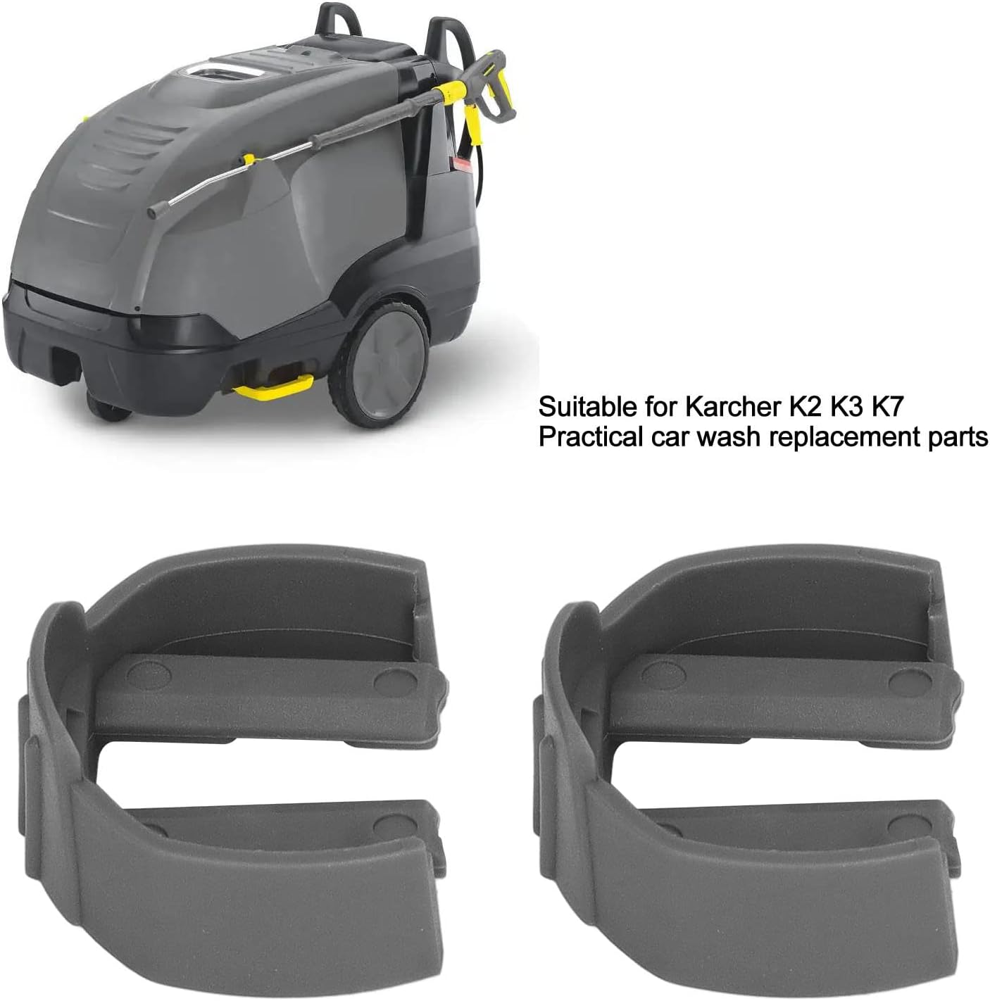 2 Pack Car Washer C Clips, Plastic Pressure Washer Trigger Gun Replacement Parts, Grey, Compatible with K2 K3 K7 image number 2