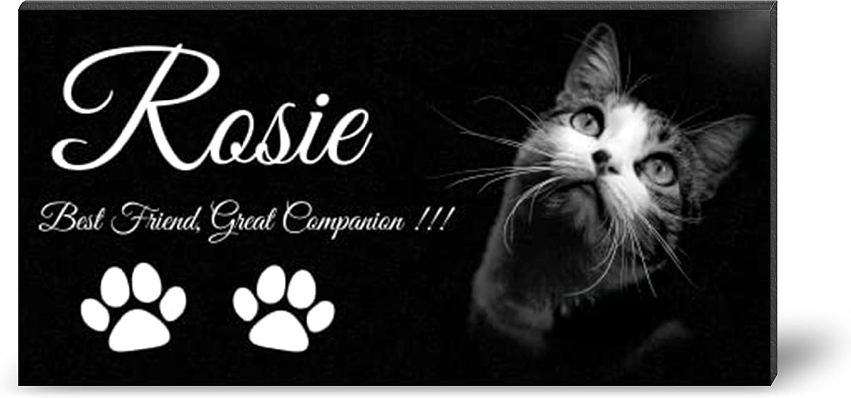 ADFSTONE Pet Memorial Stones Personalized Dog Remembrance Gifts, Customized Cat Picture Grieving Plaque, DIY Gravestone, Custom Sympathy Photo Gift, Animal Grave Markers