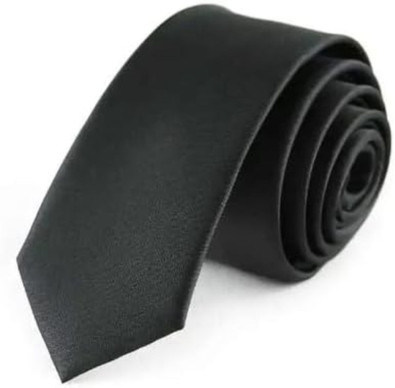 Max & Miller Mens Black Slim Skinny Wool Tie Necktie Wedding Present