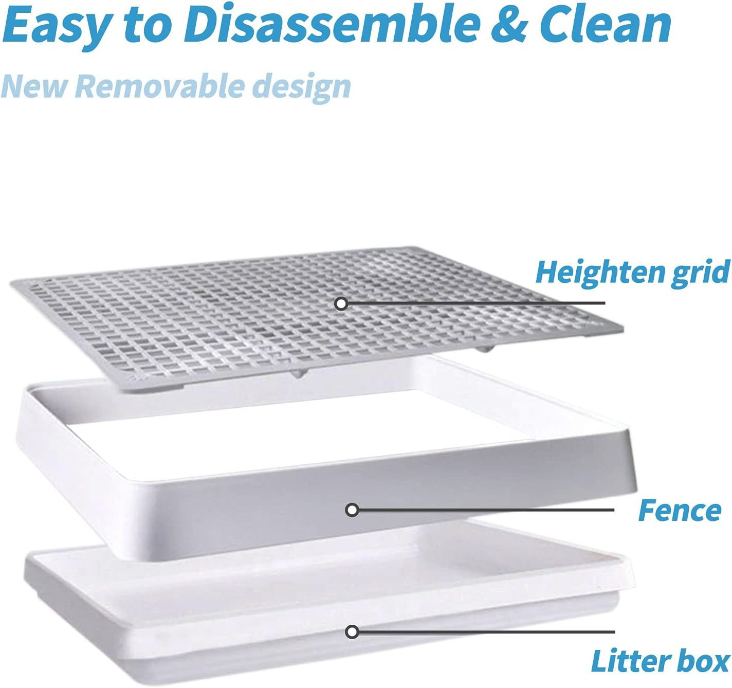 PODOO Rabbit Large Litter Box, Guinea Pig Training Pan Cage with Toilet Tray, Ideal for Rats, Ferret, Bunny Small and Medium Animals (Medium) image number 6