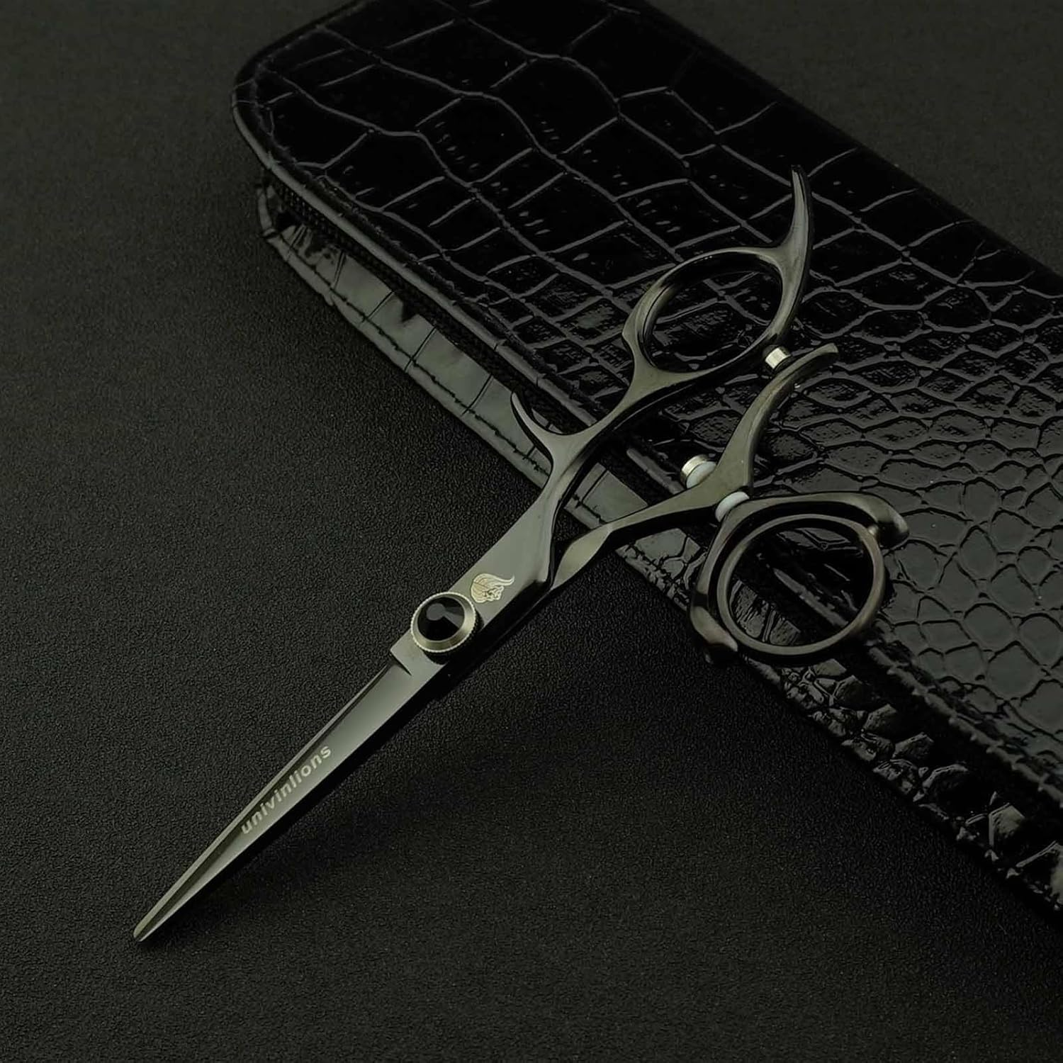 5.5" Swivel Thumb Hair Cutting Shears Japanese Hairdressing Scissors Flying Shears Rotary Hair Cutting Scissors Rotating Straight Clippers Finishing Trimmers image number 6