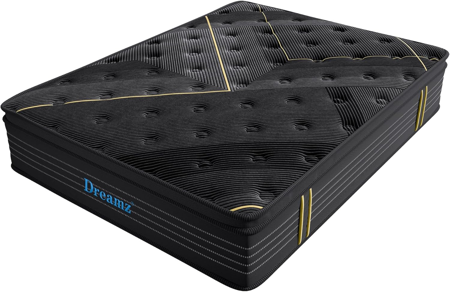 Dreamz Queen Spring Mattress Bamboo Charcoal, Knitted Fabric Pocket Bed Sleep, HD Egg Crate Foam Euro Top Firm Coil Bedding Home, Breathable Top,Vacuum Packed, 35CM Thickness,15Yrs Warranty, Black image number 6