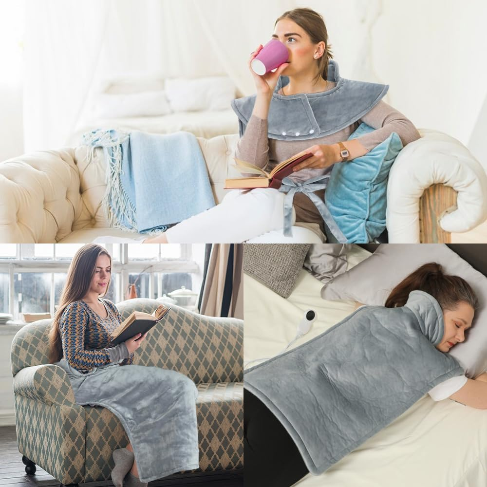 Yakiter Heat Pad, Electric Heating Pads for Back Pain Relief, Neck and Shoulders,Large Size Heat Pack,10 Heat Levels, 3 Time Settings image number 1