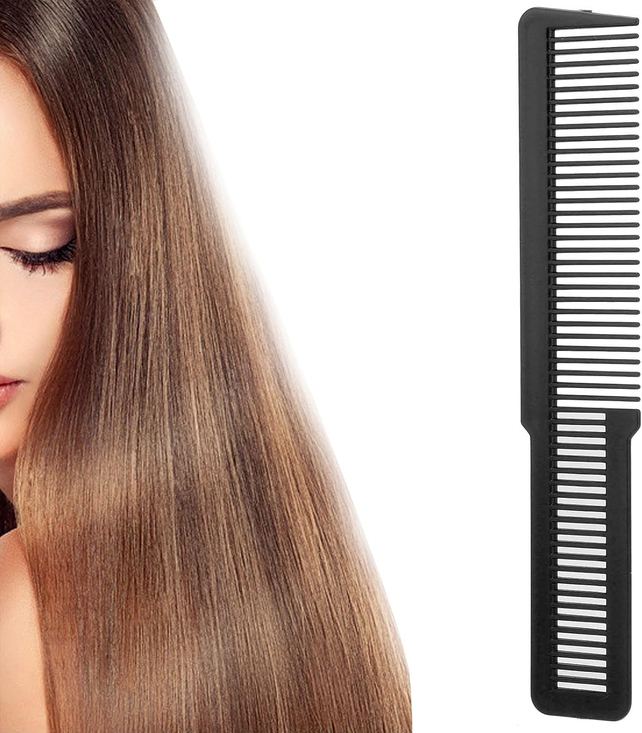 Detangler Comb, Professional Curly Hair Detangling Brush, Fine Wide Toothed Comb for All Hair Types for Women and Men(Black)