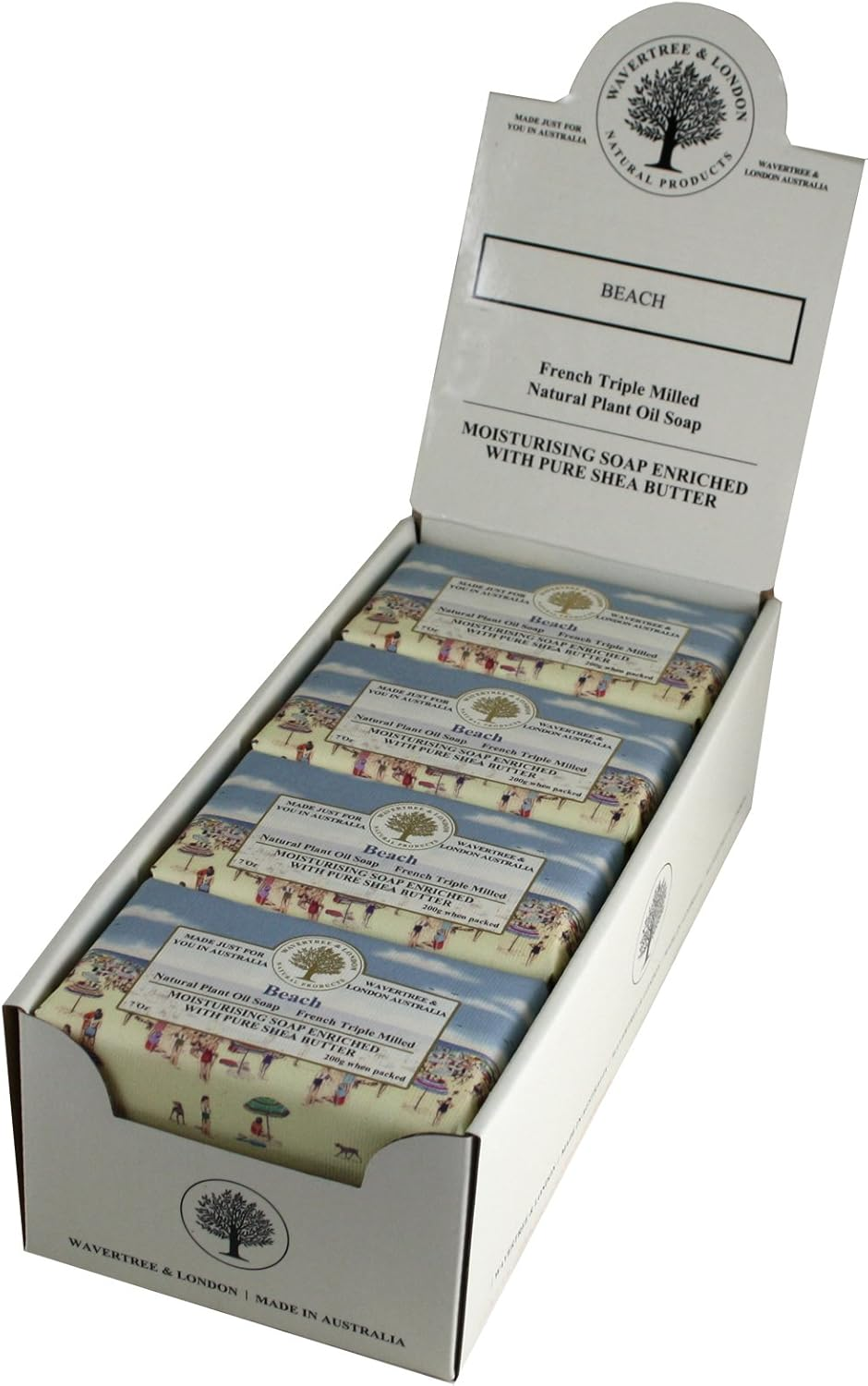 Wavertree & London Beach Scented Natural Soap (8 Bars), 7Oz Moisturizing French Triple Milled Soap Bars Enriched with Shea Butter - Pure Plant Oil Bath & Body Soap for All Skin Types image number 4