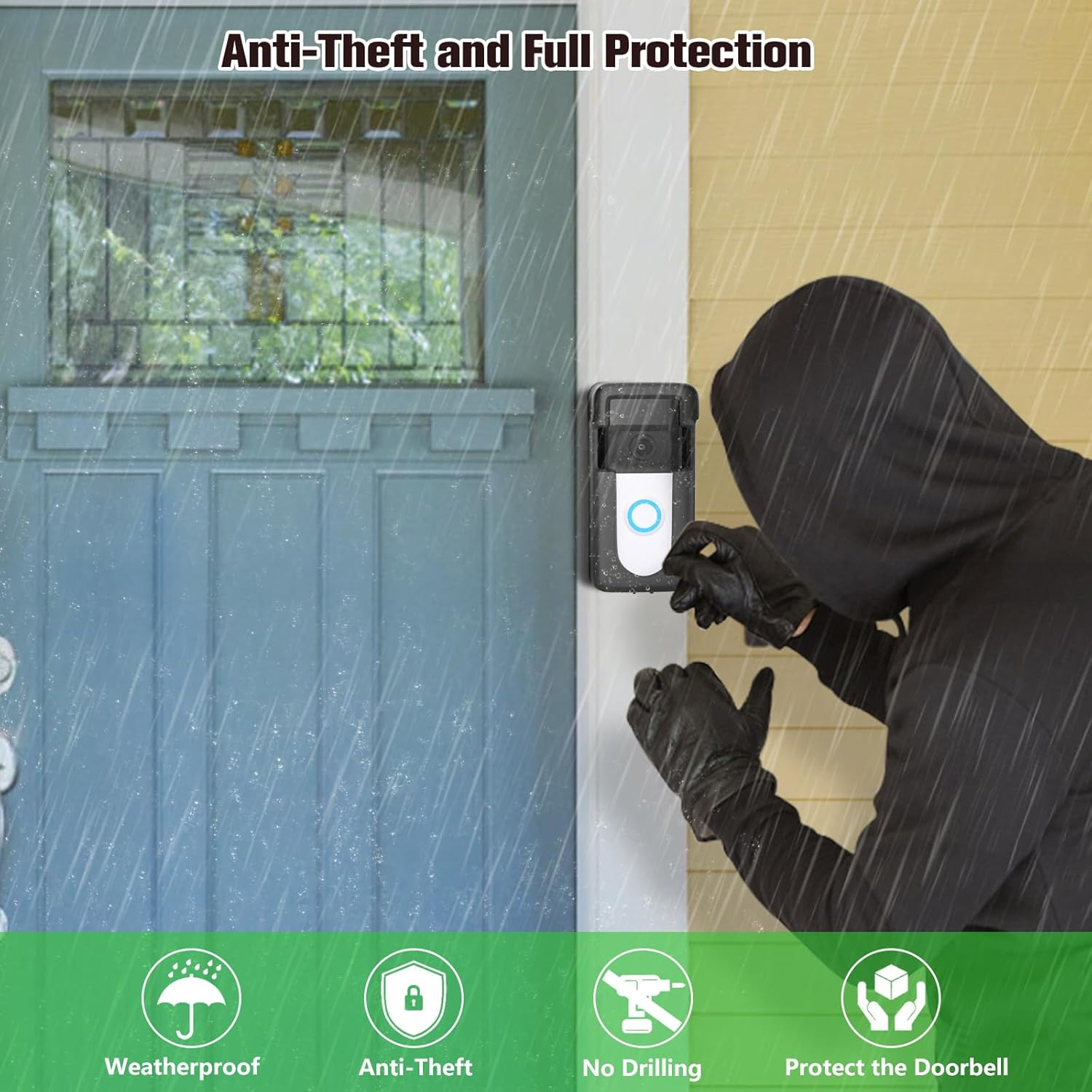 Adhesive Doorbell Mount Compatible with Video Doorbell 1/2/3/3 Plus/4/(2020 Release)/(2023 Release), No-Drill Door Mount Cover Holder Accessories, Easy Installation, Not Block Doorbell Sensor image number 5