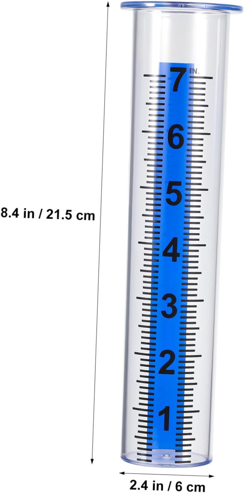 CLISPEED 2 Pcs Precision Plastic Rain Gauge Replacement Tubes with Clear Markings for Accurate Outdoor Rainfall Measurement in Gardens Lawns and Decks image number 1
