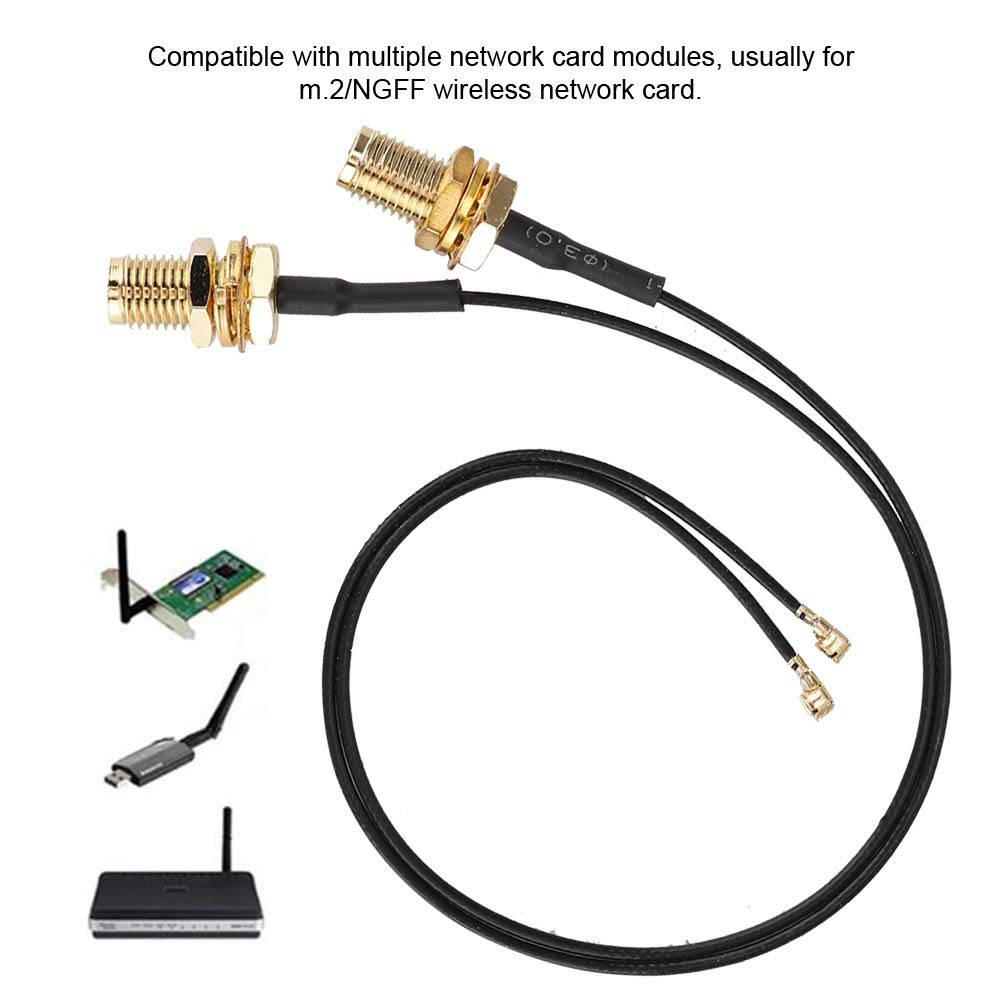 4PCS M.2/NGFF Network Card Cable, Wifi Antenna Cable, IPEX 4 to RP‑SMA Male Extension Cable for 9260NGW /7265AC/9650AC /BCM94360 Network Card Wifi Adapter