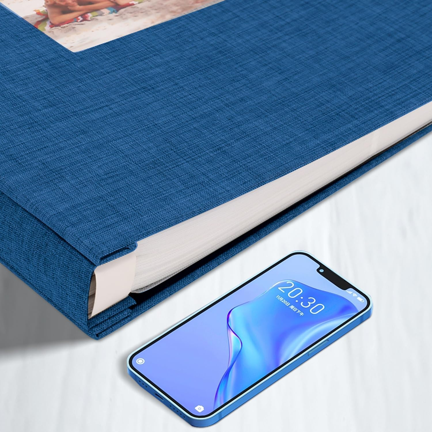 Linen Hardcover Photo Album 4X6 600 Photos Large Capacity for Family Wedding Anniversary Baby Vacation,Blue,600 Pockets image number 4