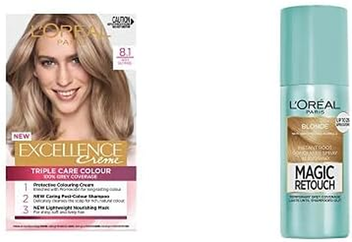 L'Oreal Paris Excellence Hair Colour & Magic Retouch Root Concealer Duo
