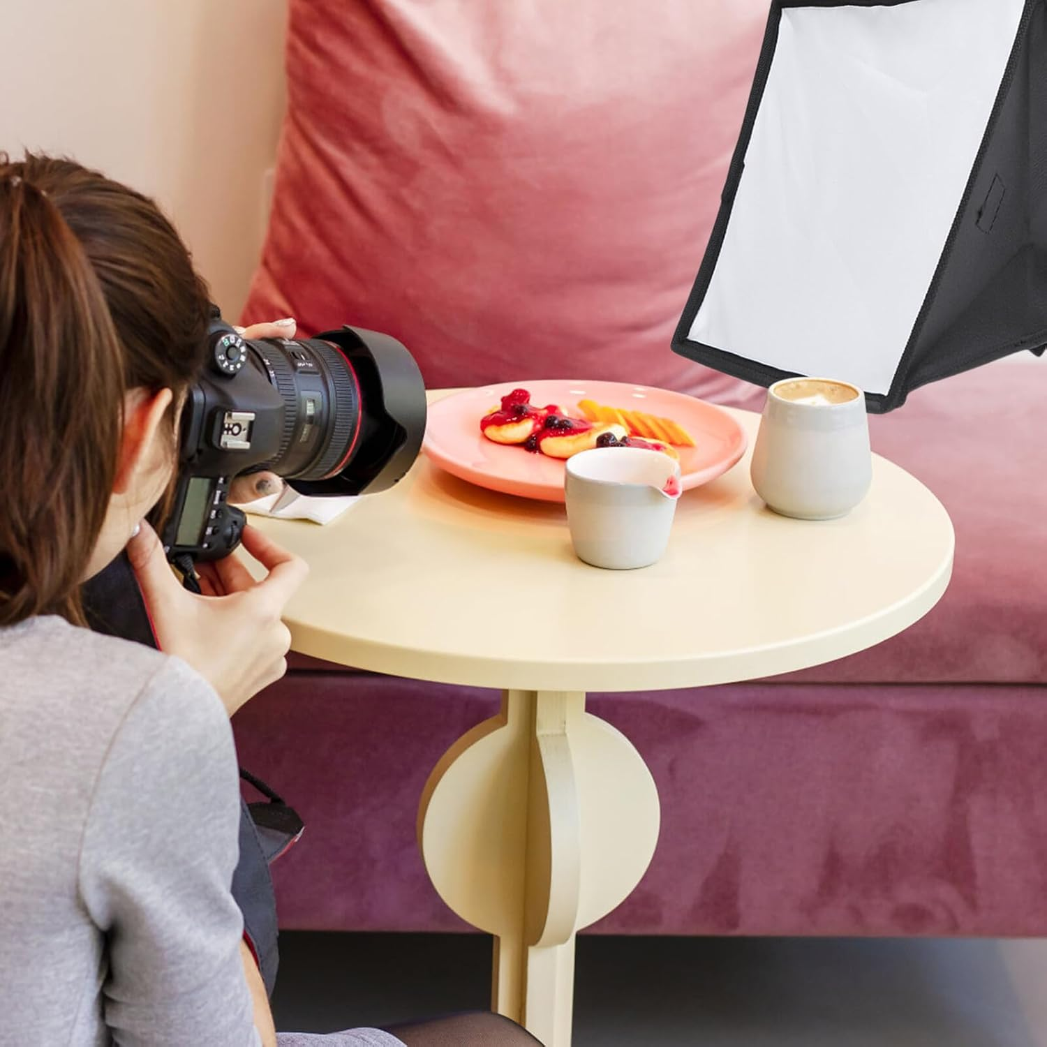 POPETPOP Photography Softbox 20X30Cm Portable Light Diffuser Photography Light Box with Flash Reflector for Studio Portrait and Product Photo Shooting image number 5