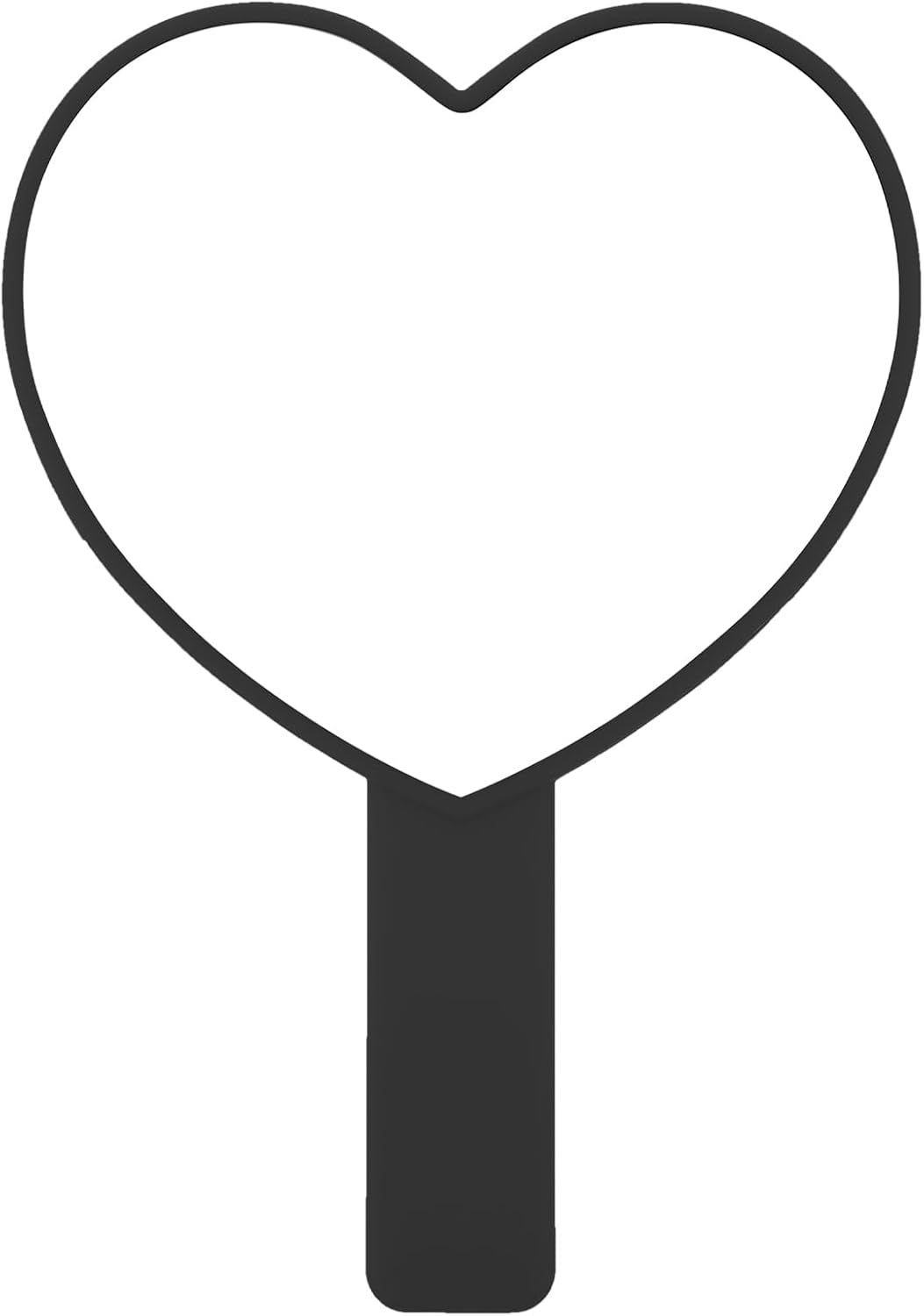 Heart-Shaped Travel Handheld Mirror - Heart-Shaped Makeup Hand Mirror with Handle - Portable Cosmetic Mirror for Women (Black)