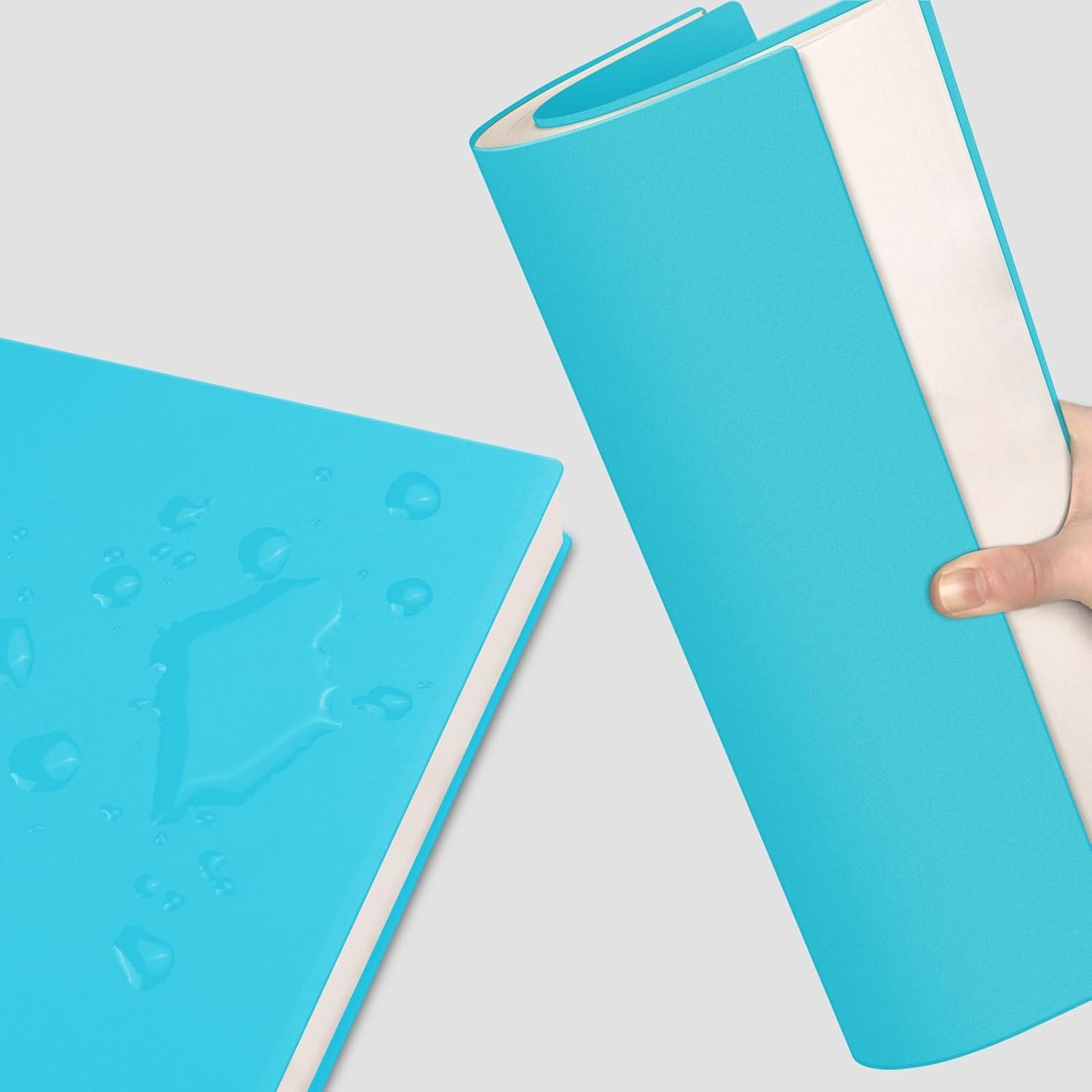 RETTACY A4 Spiral Blank Notebook, Wired Sketchbook, 300 Pages/150 Sheets for Drawing, 120 GSM, Plastic PVC Hard Cover, for Writing, Women, Men, School, 21.5 X 27.9 Cm, Blue image number 5