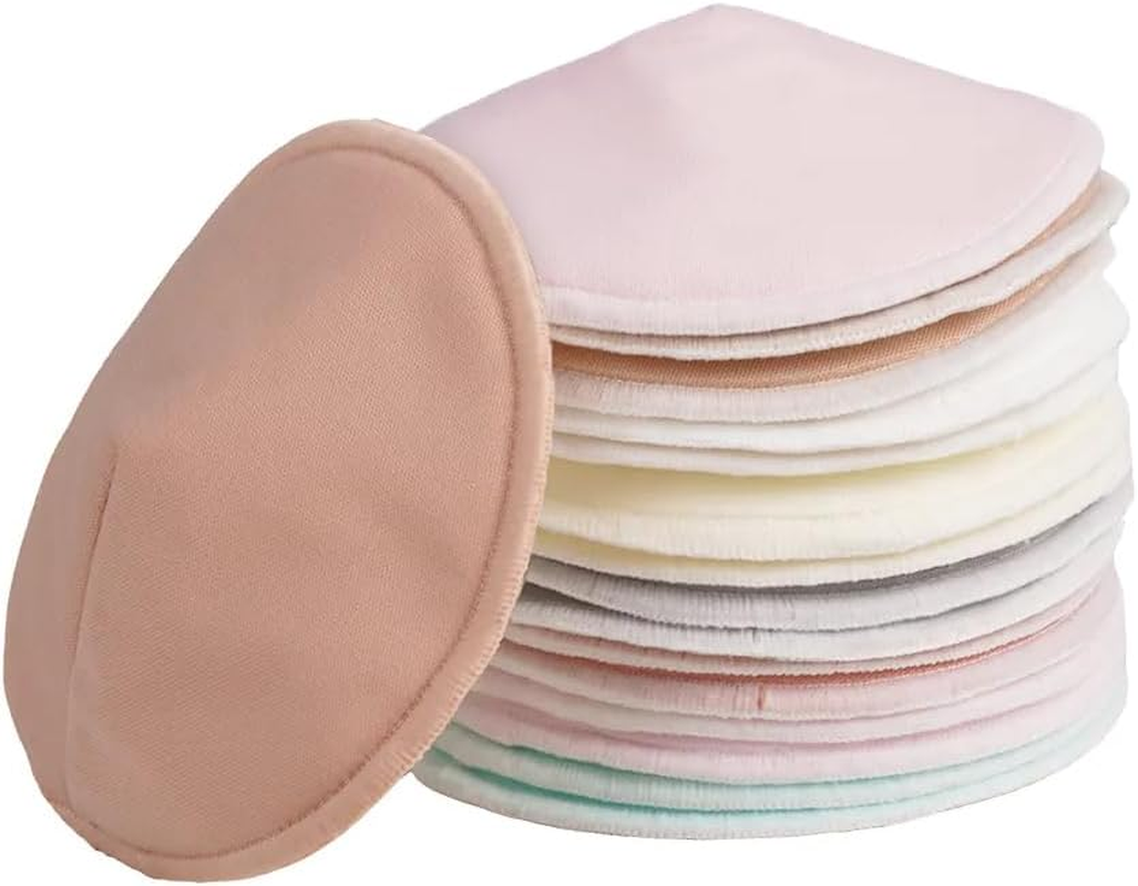 Washable Organic Bamboo Nursing Pads, Reusable Nursing Breast Pads, Washable Breastfeeding Nipple Pads, Leak-Proof | 14 Pack (7 Pairs) with 1 Laundry Bag and 1 Storage Bag (Multi-Colored) image number 3