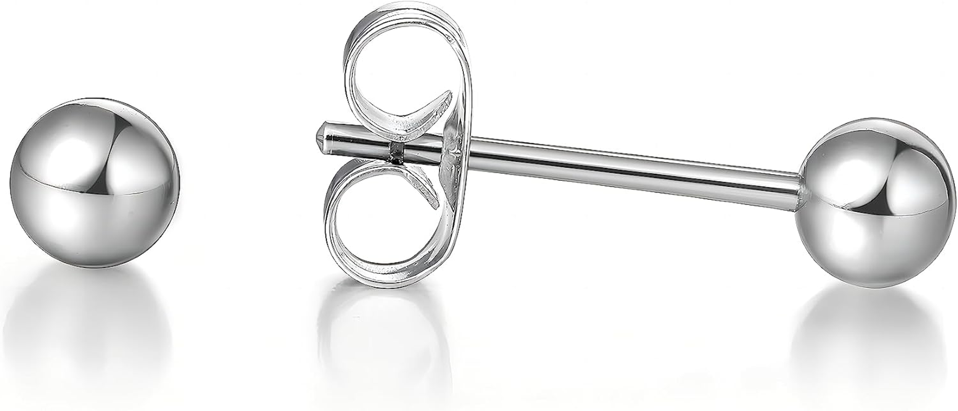 G23 Titanium Earrings Studs, Hypoallergenic Stud Earrings for Women Girls Men Sensitive Ears,Cubic Zirconia Earrings round Bright/Princess-Cut Square/Ball , Premium High Polished with Pure Titanium Backs