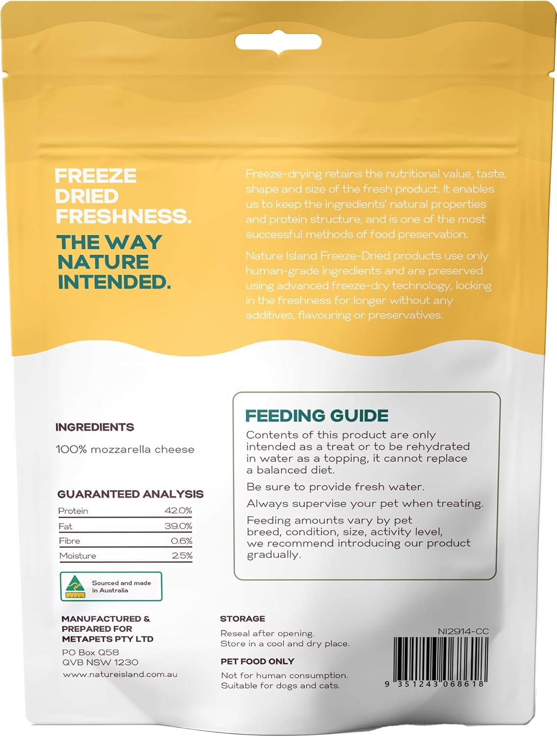 Nature Island Freeze Dried Cheese Cube Treats for Cats and Dogs 150 G image number 1