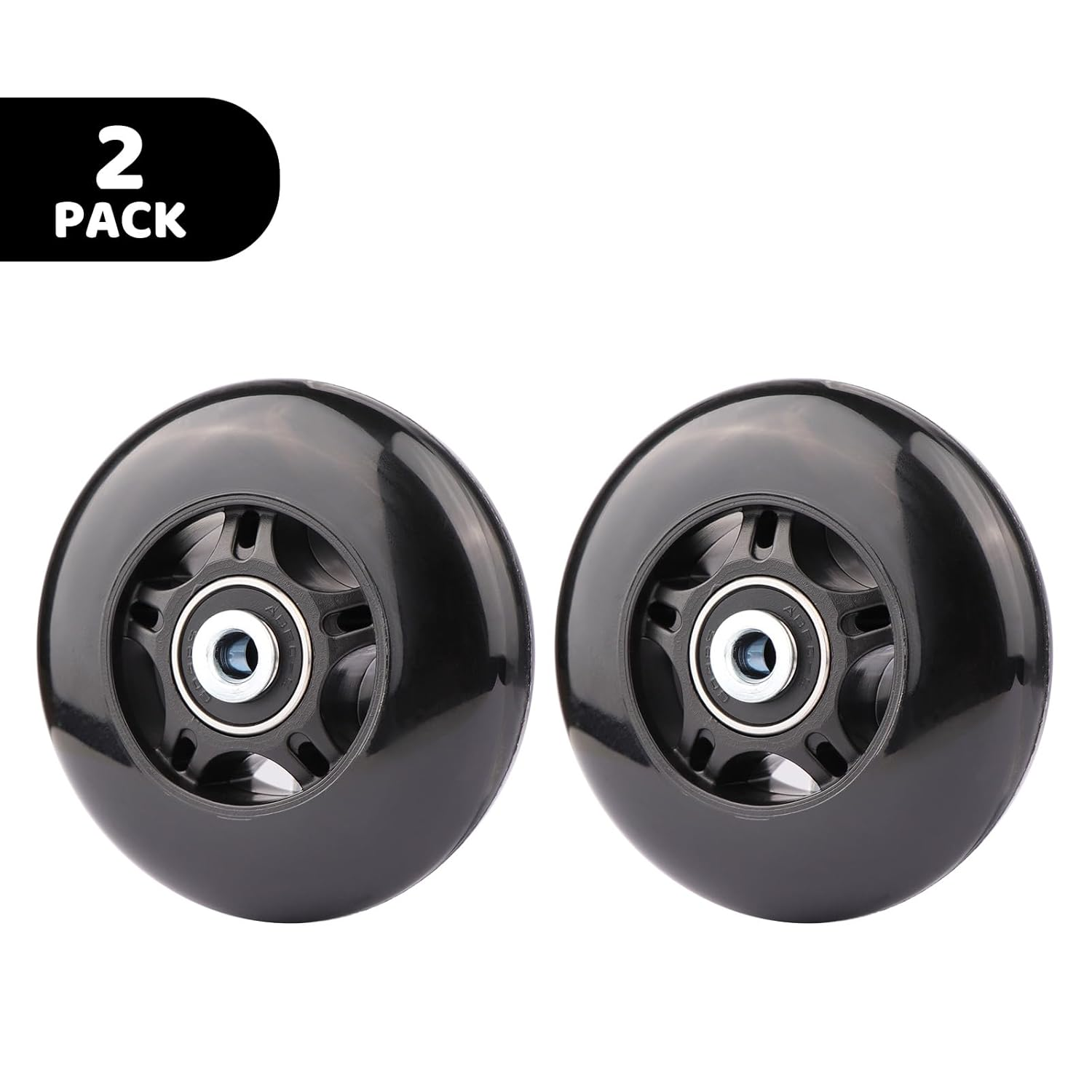 Gladder Luggage Suitcase Replacement Wheels Silent PU Caster Inline Wheels W/Abec7 608-2RS Bearings 6Mm Axles Washer Universal Repair Kit (80X24Mm) image number 1