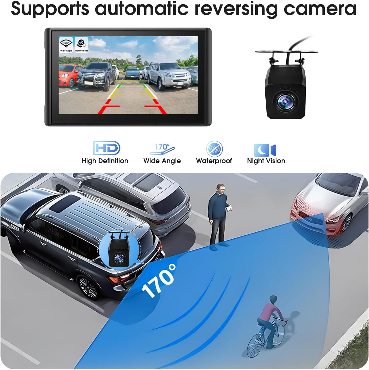 KTX Portable Apple Carplay Screen, 7&rsquo;&rsquo; Car Stereo Wireless Car Play & Android Auto Touch Screen, Backup Camera, Mirror Link/Voice Control/Music Play/Gps Navigation image number 1