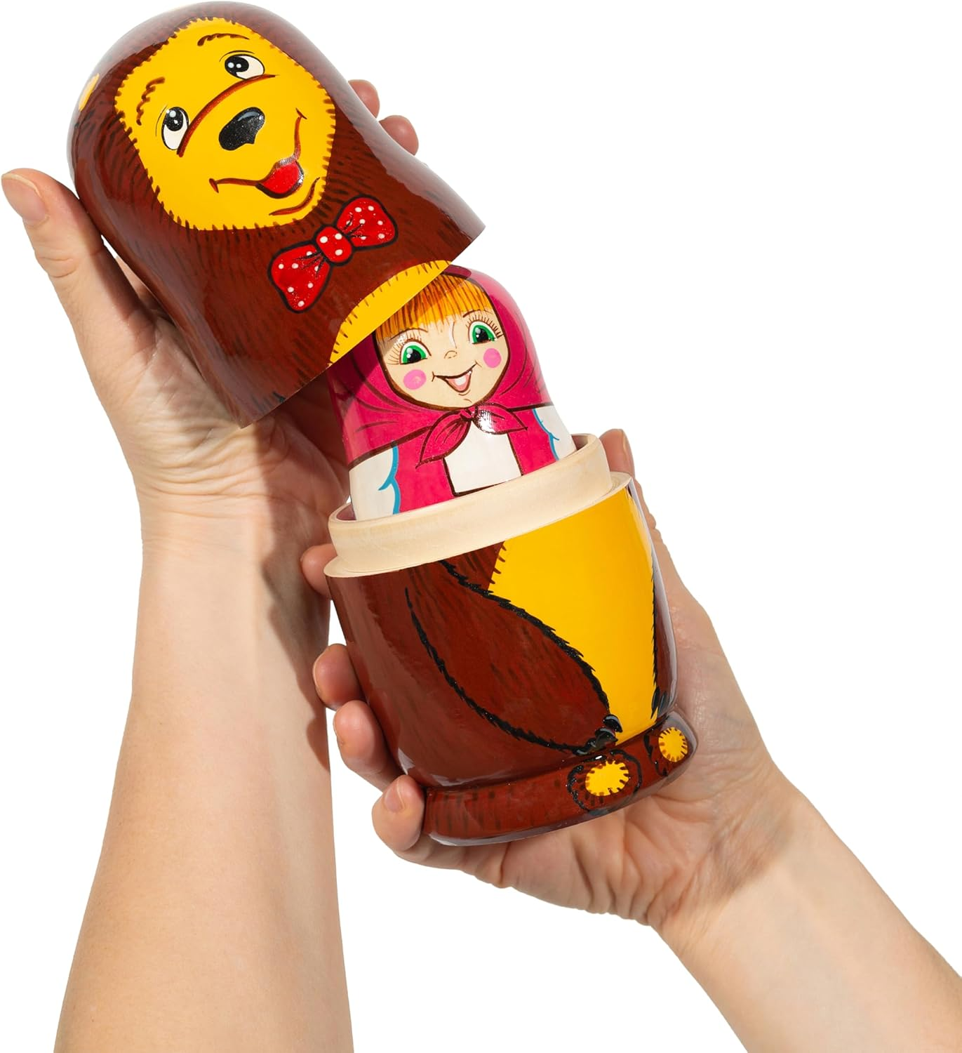 HITT Russian Nesting Dolls Wooden Nesting Toys Fairy Doll &laquo;Masha and the Bear Matryoshka 5 Dolls