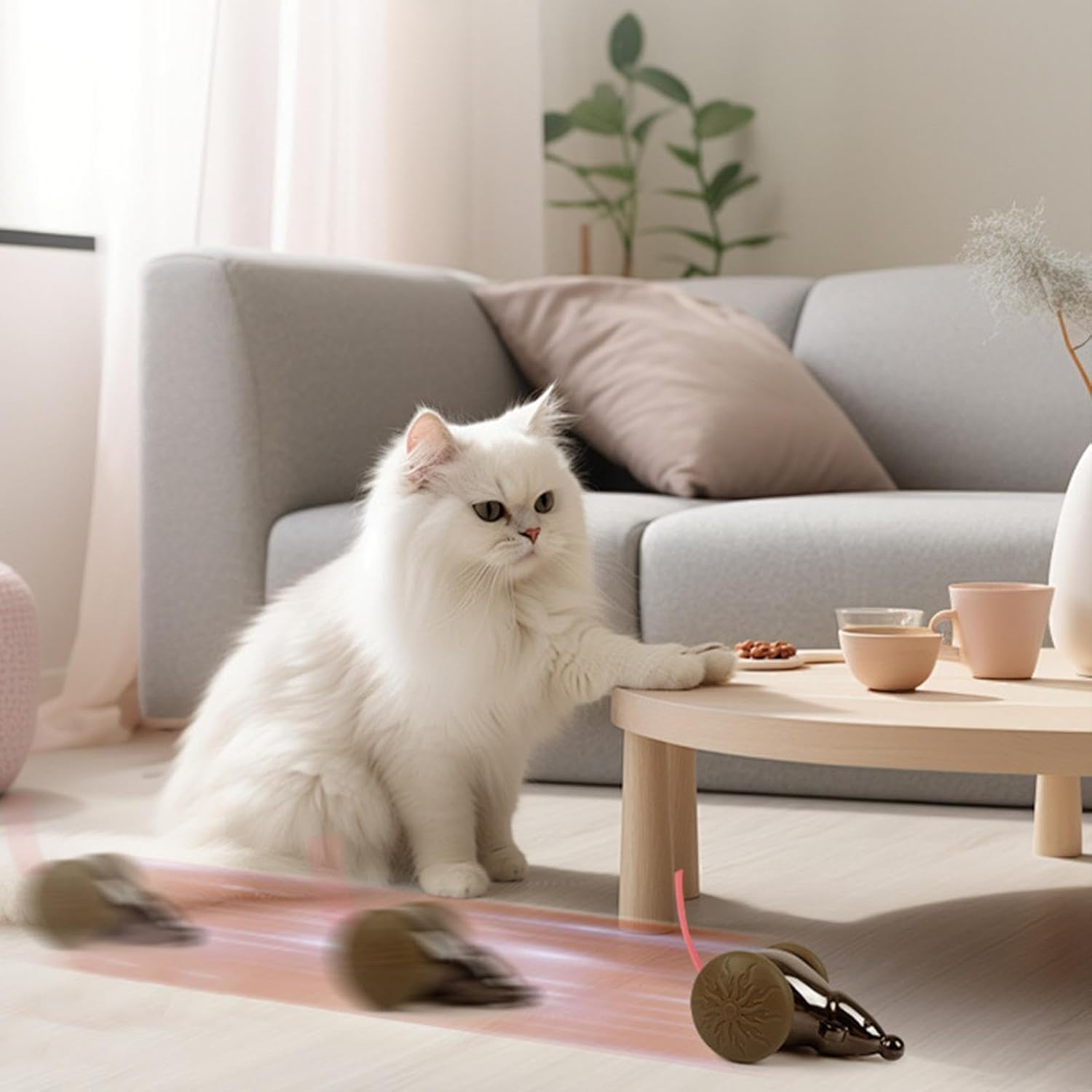 Remote Control Mouse for Cats - Cat Pets Relieve Boredom Toy,Brilliant Light Tail Smart Realistic Mouse Toy Relieve Boredom image number 3