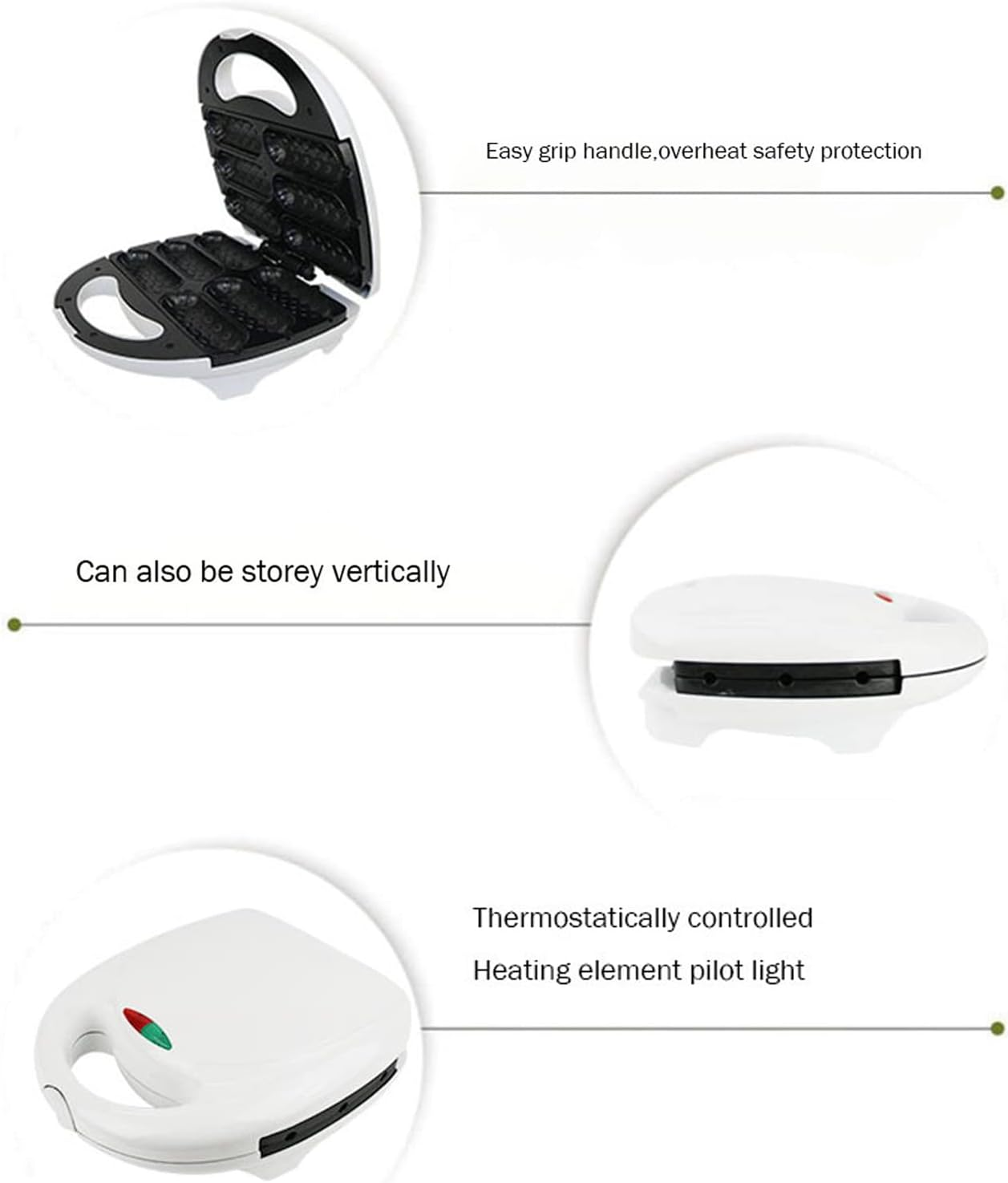 Waffle Hot Dog Maker, Side Opening Design Corn Dog Machine for Home (AU Plug 220‑240V) image number 1