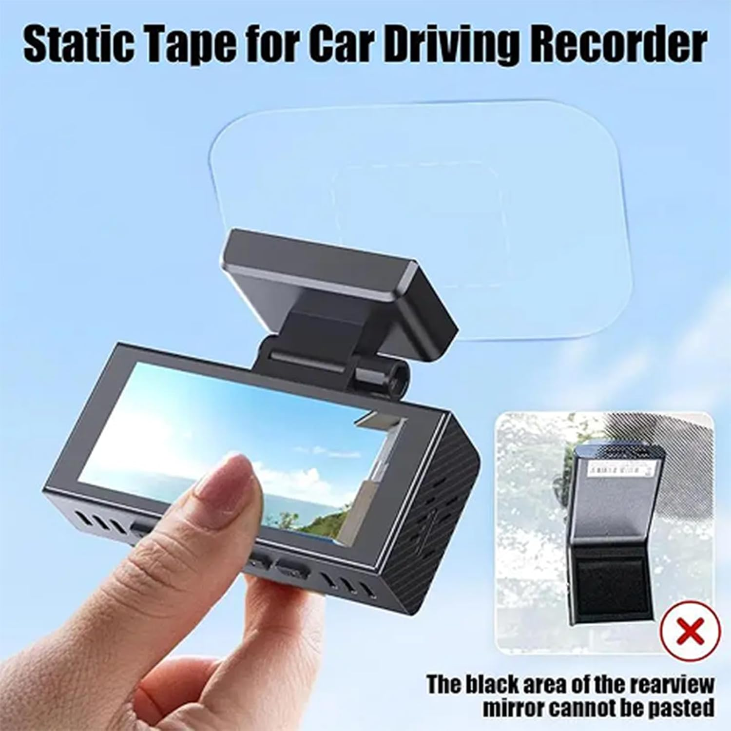 MAEZOE 8PCS Windshield Electrostatic Stickers for Dash Cam, Premium Adhesive Reflective Static Window Sticker Shield for Windshields, Scratch-Proof & Residue-Free Car Shield Decal for Mounting Dashcam image number 1