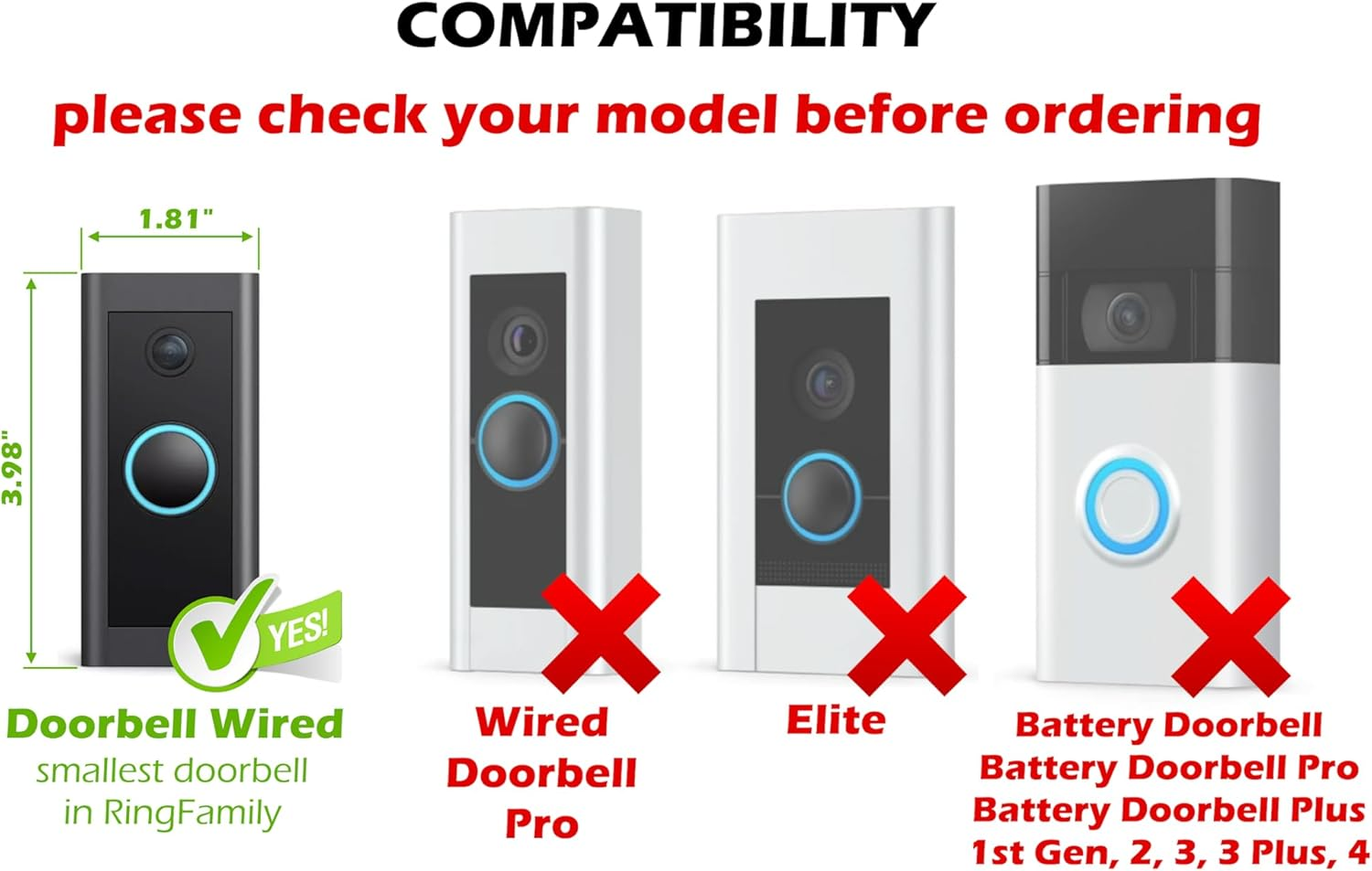 Mars Outpost Corner Kit Compatible with Ringwiredvideo Doorbell, Mounting Bracket, 45&deg; Angle, Slim Fit, Strong - Wedge 20-45 image number 6