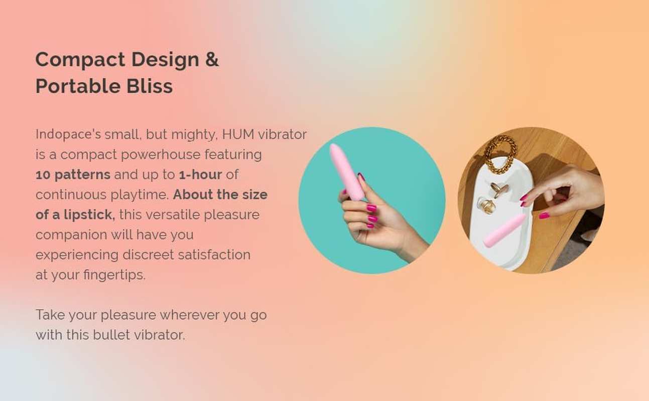 Bullet Vibrator Rechargeable for Travel Portable Waterproof Mini Massager for Women (Pink) image number 3