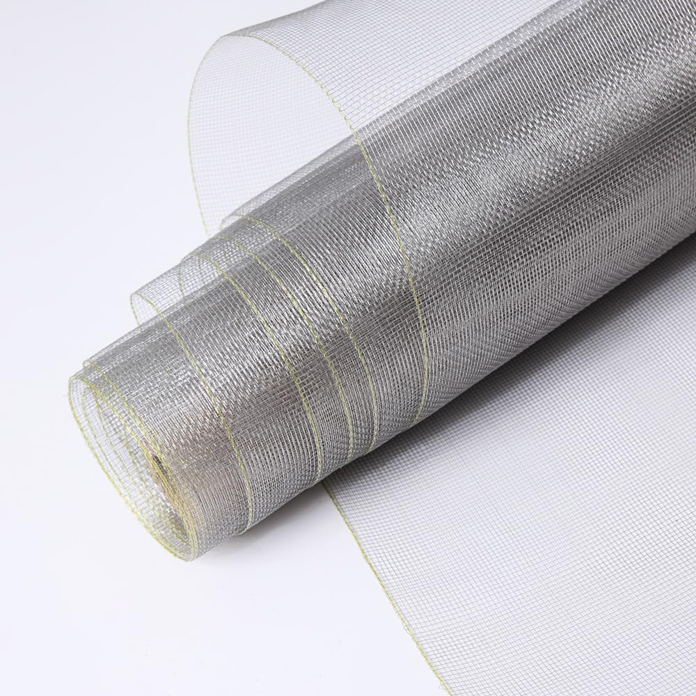 304 Stainless Steel Mesh Screen 27.5"X118"(70X300Cm), 1.5Mm Hole Metal Net Sheet, Non-Corrosive and Non-Rusting Net Screen for Window, Door 1 Roll, Easy to Cut and Install (22 Mesh) image number 1