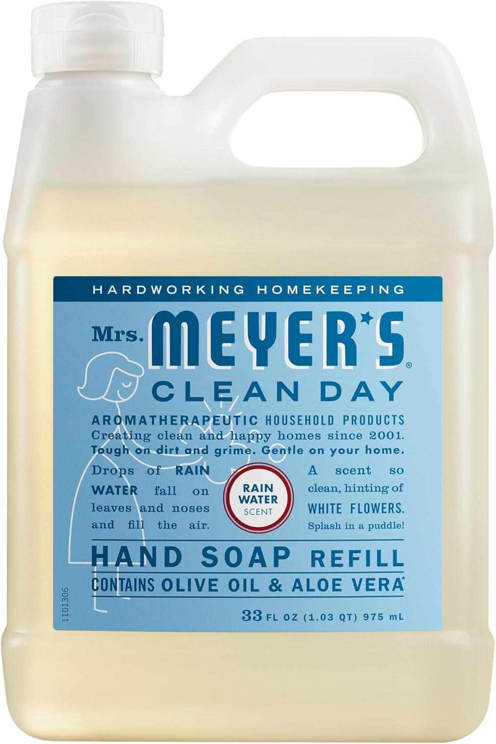 Mrs. Meyer&rsquo;S Clean Day Liquid Hand Soap Refill, Rainwater Scent, 33 Ounce Bottle image number 4