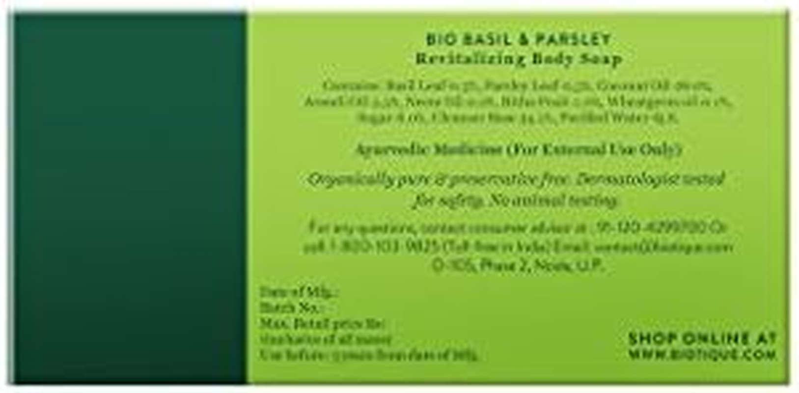 BIOTIQUE BIO BASIL & PARSLEY REVITALIZING BODY SOAP - 150 Gm image number 3