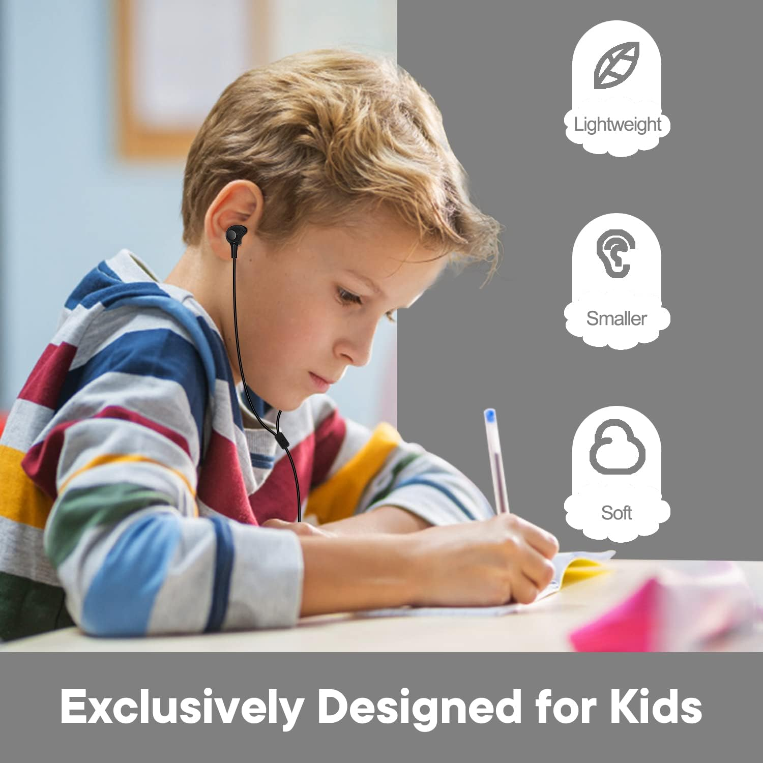 Bulk Earbuds Headphones 50 Pack for Classrooms Kids, Wholesale Durable Earphones Perfect for K12 Schools Students Kindergarten Children Gift and Adult (Black) - Mixed image number 5