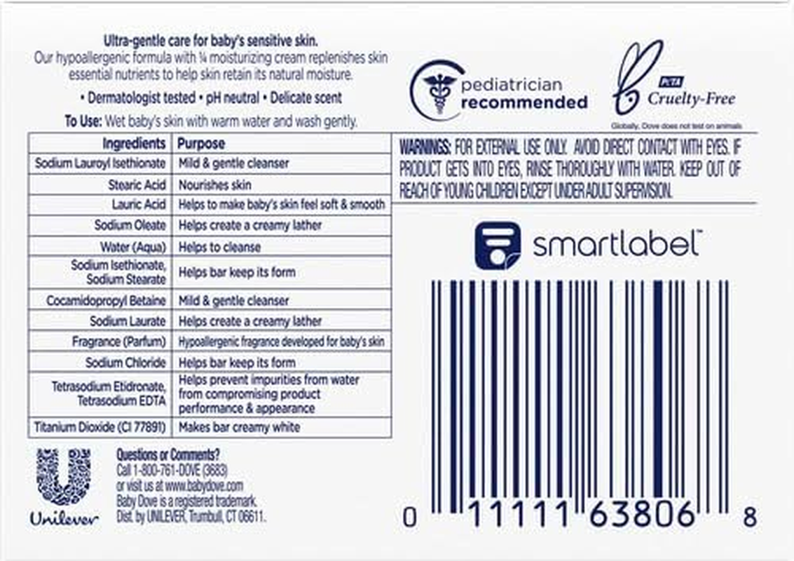 Dove Baby Bar Rich Moisture, 3.17 Ounce image number 1