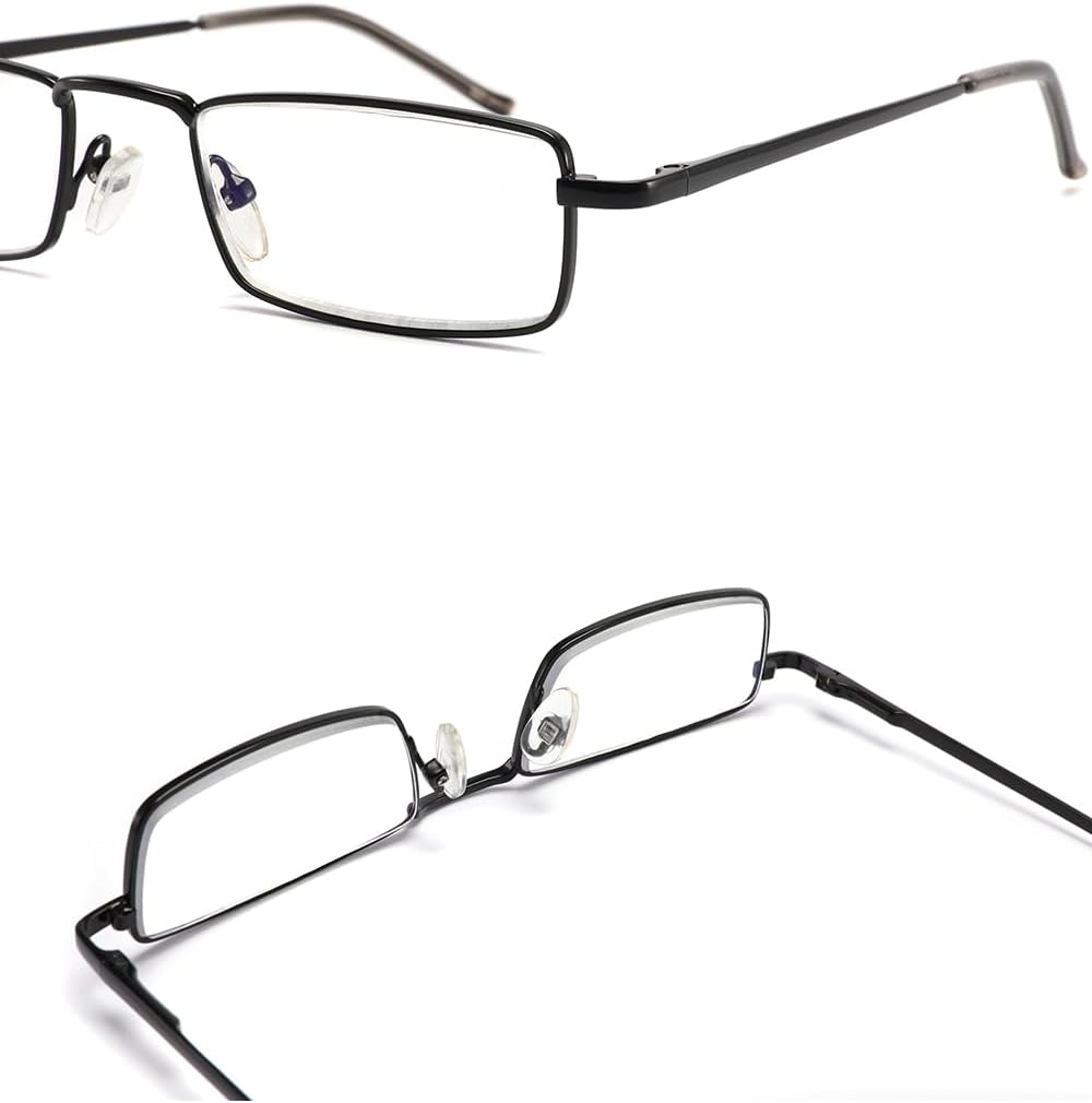 LANLANG Reading Glasses for Men Women, Blue Light Blocking Glasses, Spring Hinge, Metal, anti Eyestrain, Black, Gold, Lightweight, ME-002 image number 5