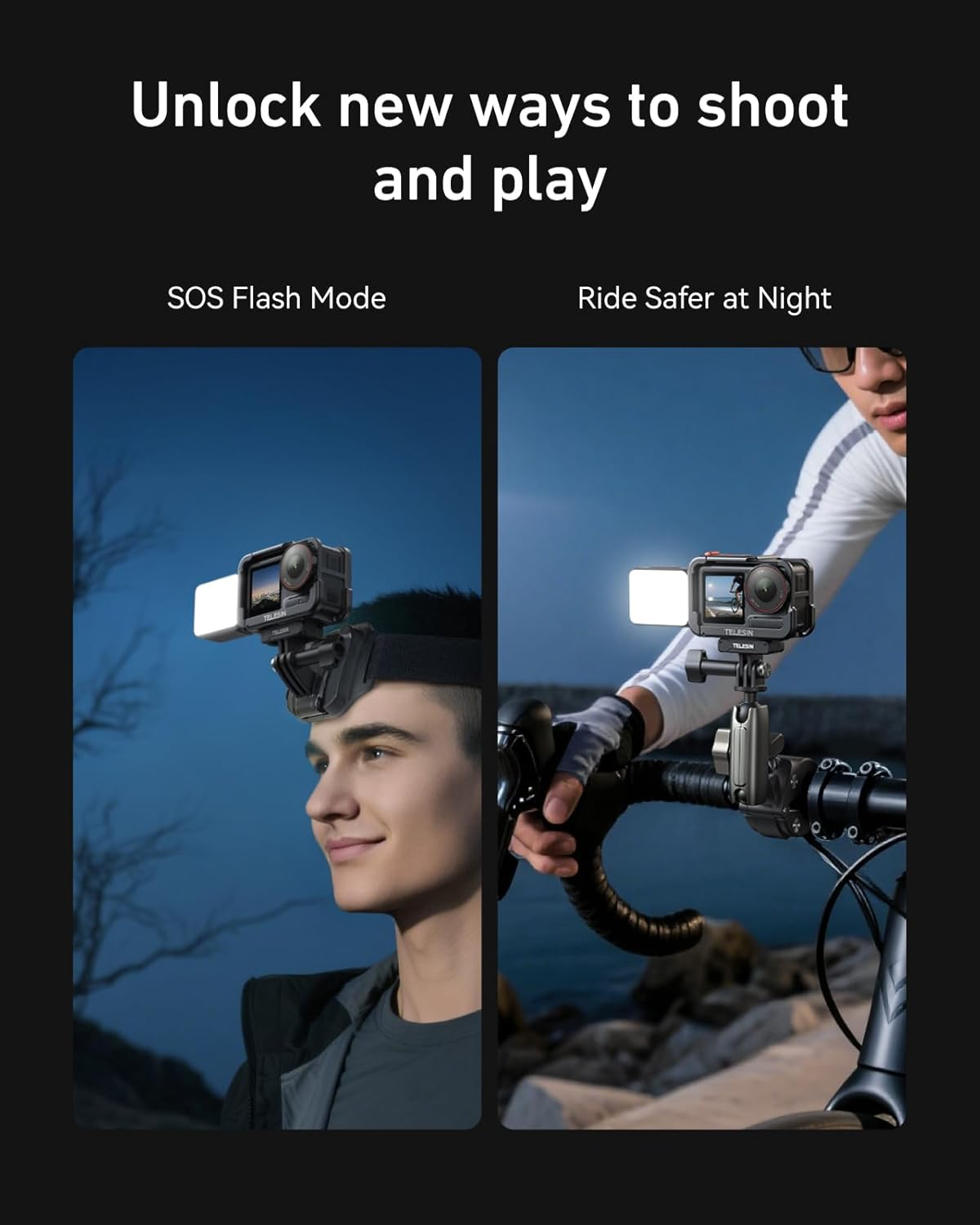 TELESIN Mini LED Video Light with Magnetic Quick Release, Magnetic Photography Fill Lighting for DJI Osmo Action 6 5Pro 4 3 Camera Cage Accessories image number 4