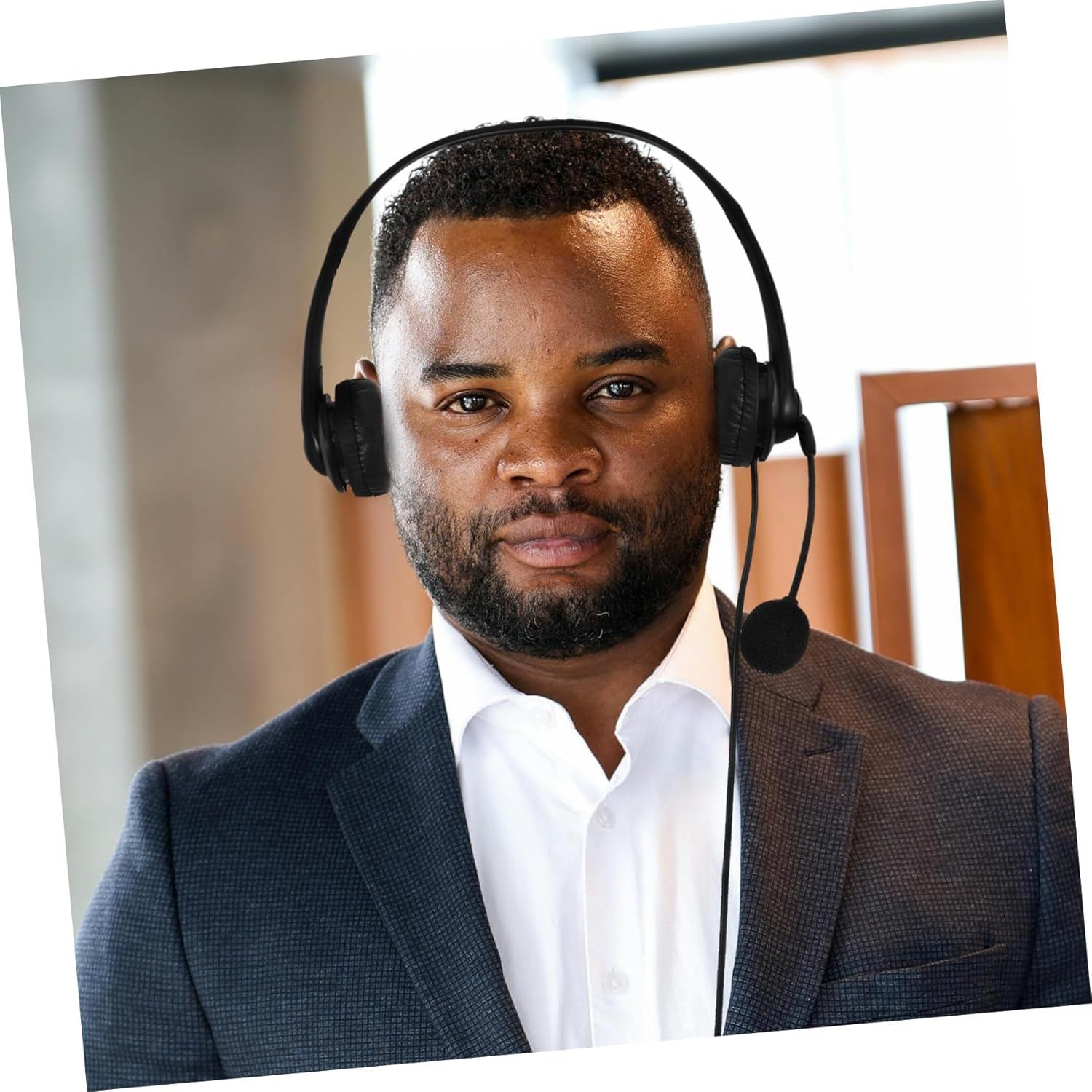 Noise Cancelling Wired Headset with Built in Microphone Stereo Game Earphones for Clear Calls Comfortable over Ear Headphones for Office Online Classes and Business Use image number 1