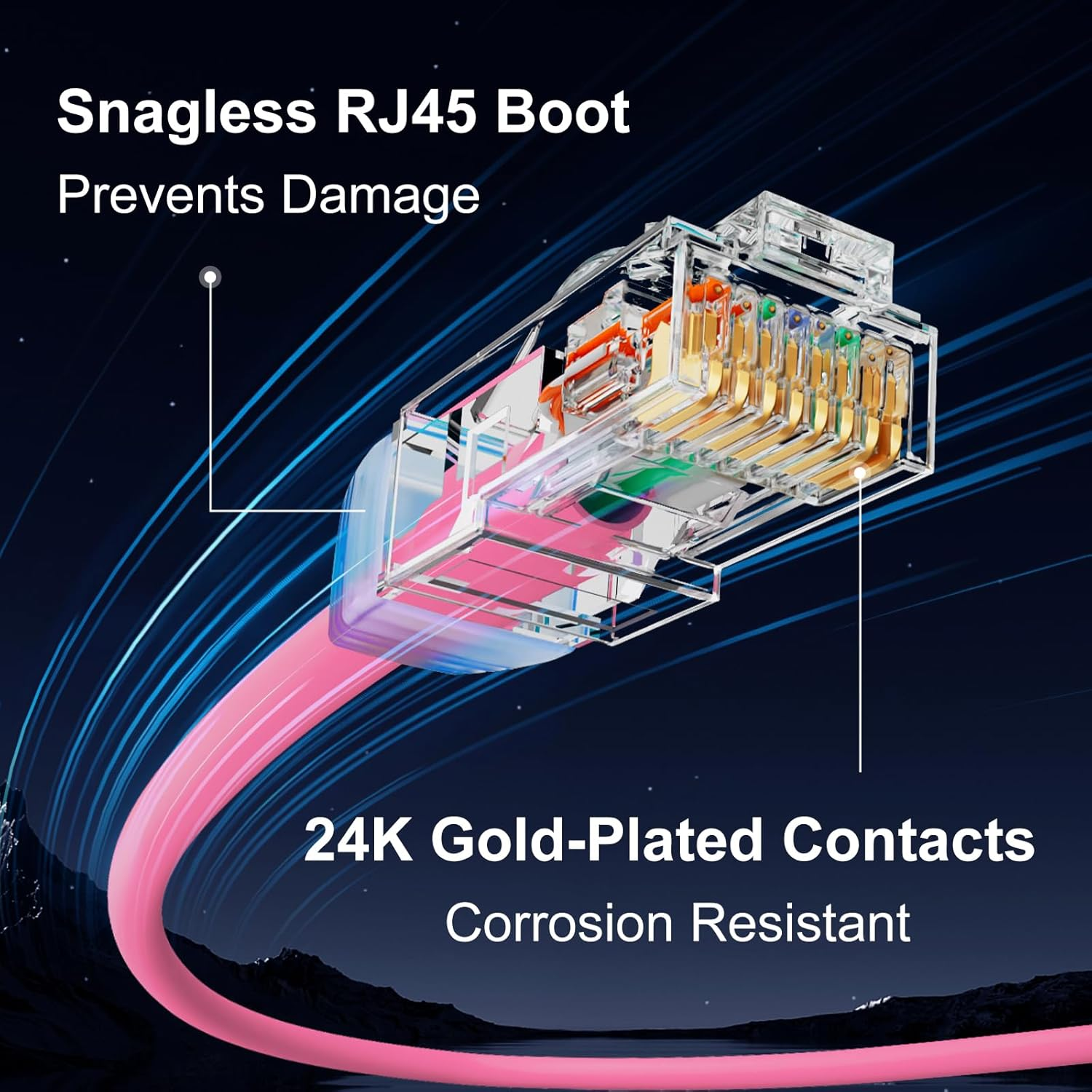 Panduit Cat6A Ethernet Patch Cable, Shielded Snagless RJ45 Internet Computer Network Patch Cable for Router, Modem, Switch, Gaming Consoles, Streaming Devices (Pink, 2M) image number 5