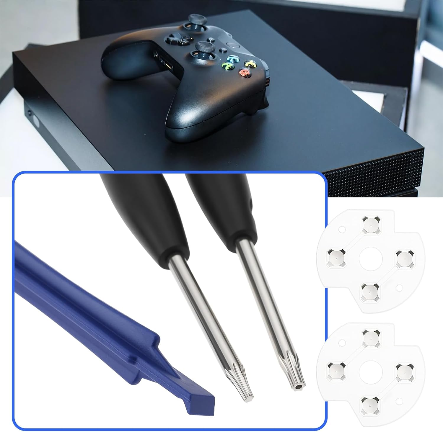 Be in Your Mind 1 Set Conductive Film Replacement Kit Button Conductive Film Sticker Dome Switch Sticker Replacement Compatible with Xbox One image number 6