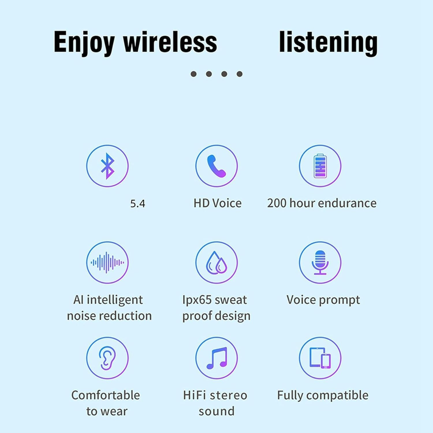 Kaifucy 2X on Ear Headset BT 5.4 Wireless Headphone Call Center Headband Earphone with Noise Cancelling Mic image number 2