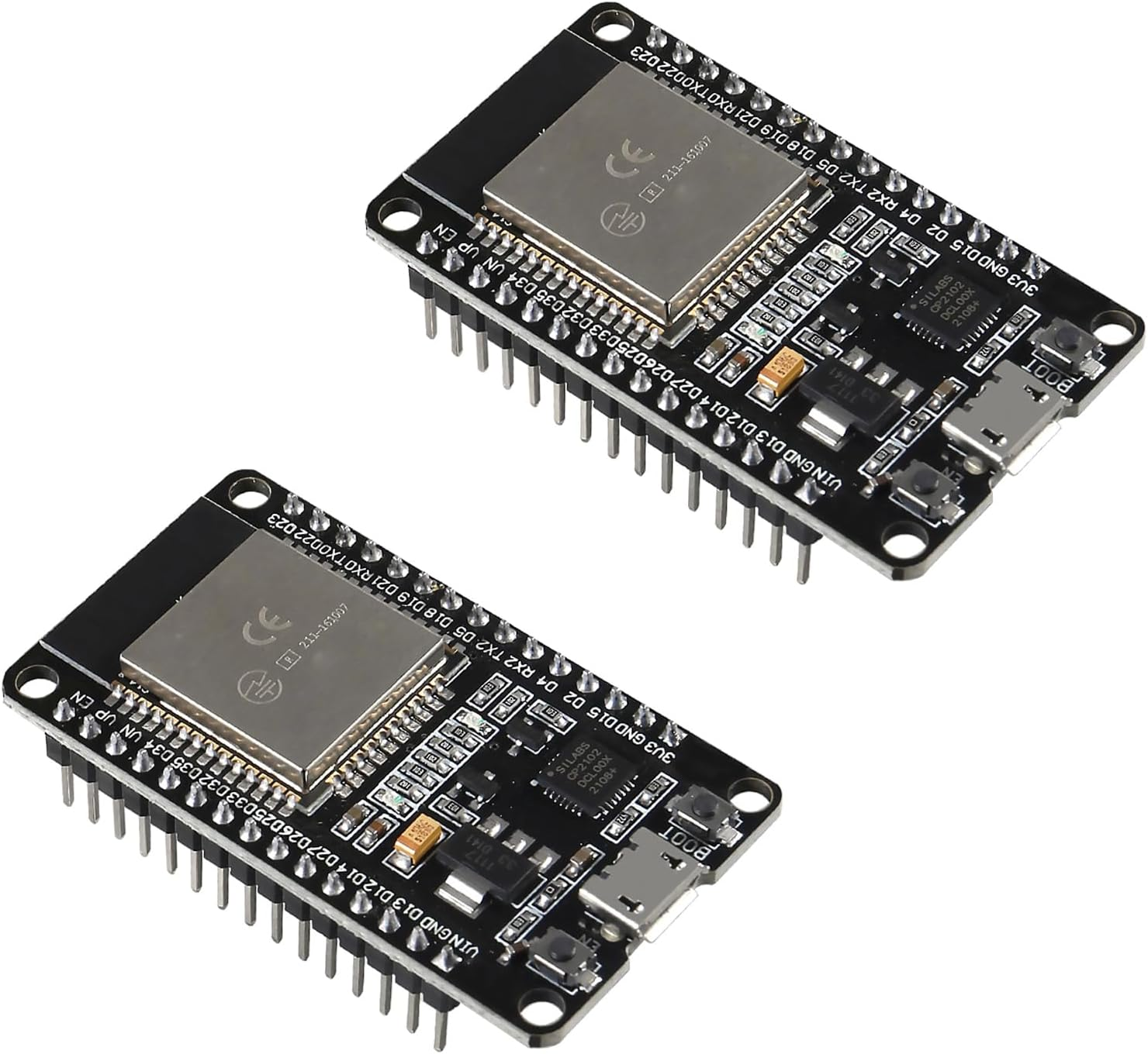 DIANN 2Pcs ESP WROOM 32 ESP32 Development Board 2.4Ghz Wifi Dual Cores Microcontroller Integrated with Antenna RF Low Noise Amplifiers Filters 30 Pins image number 2
