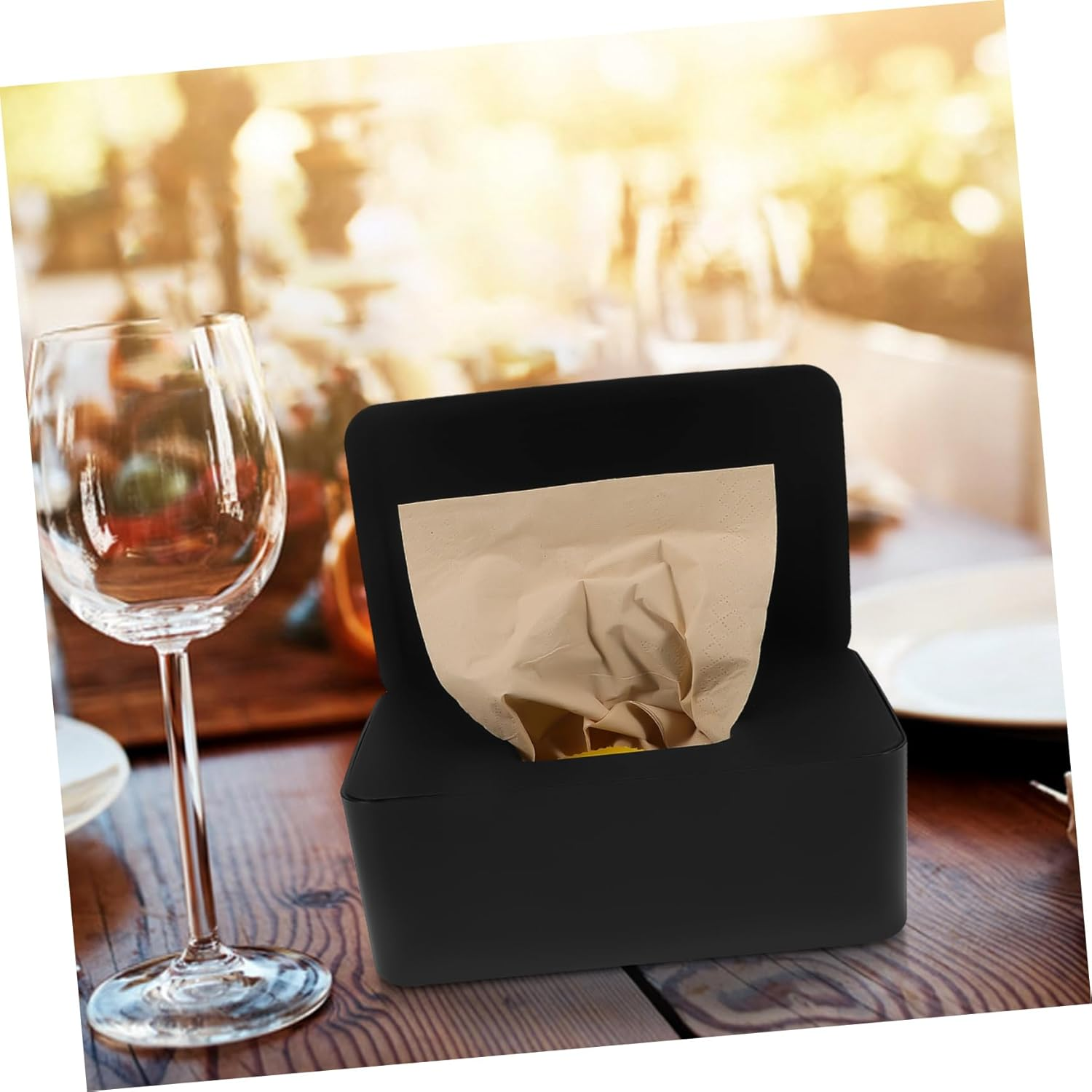 Wet Wipes Storage Box Plastic Wipes Dispenser Lid for Office Car Bathroom Easy Access image number 4